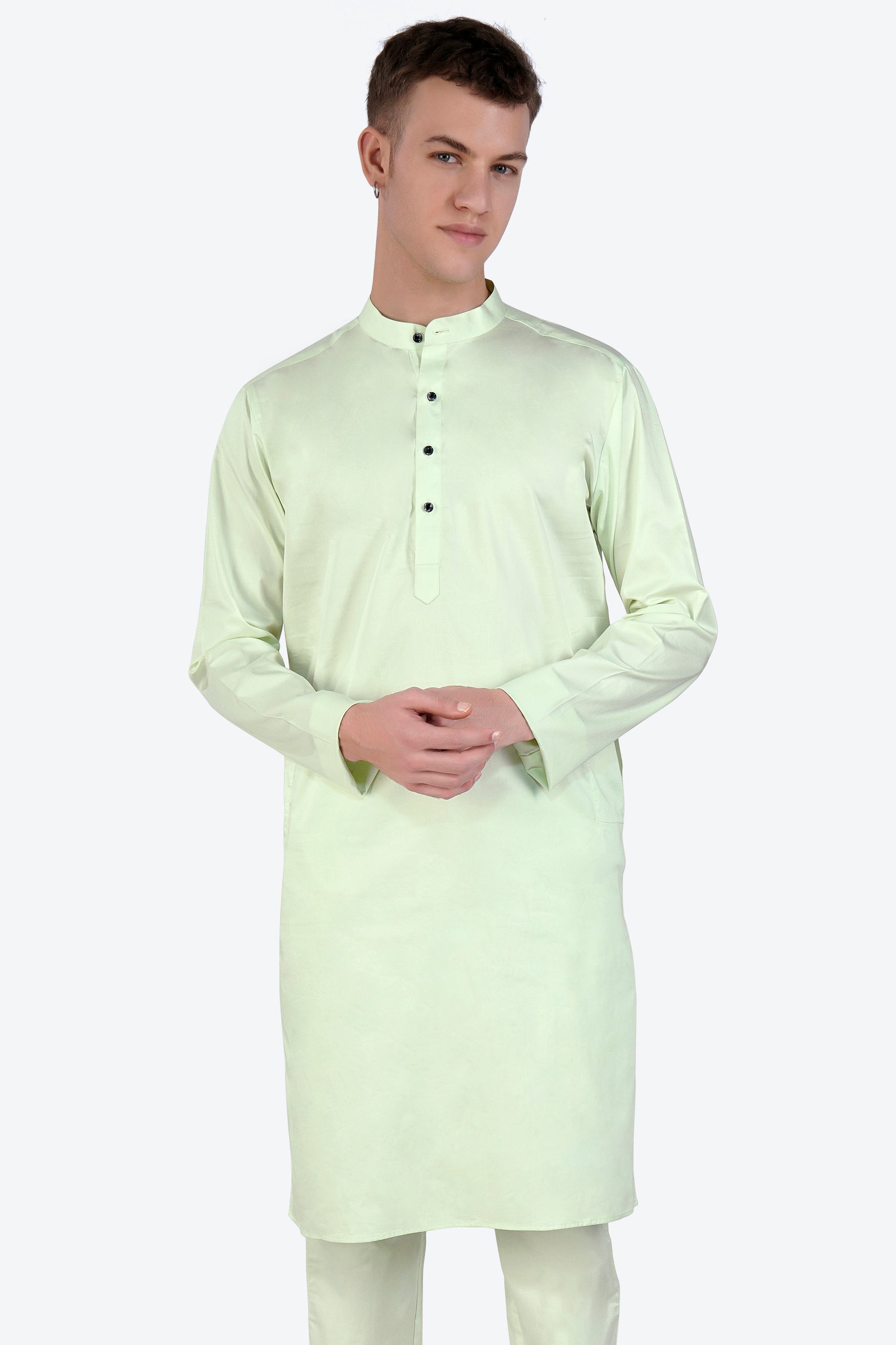 Surf Crest Green Subtle Sheen Super Soft Premium Cotton Kurta