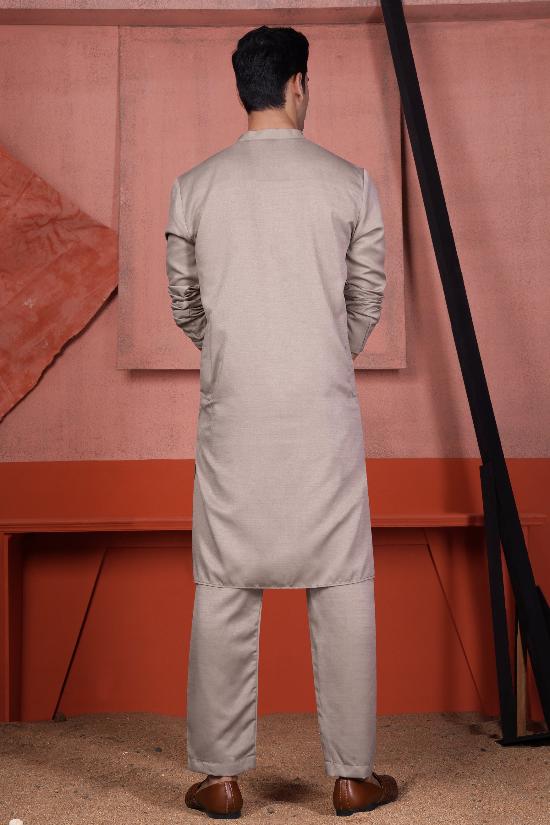 Dawn Brown Viscose Kurta