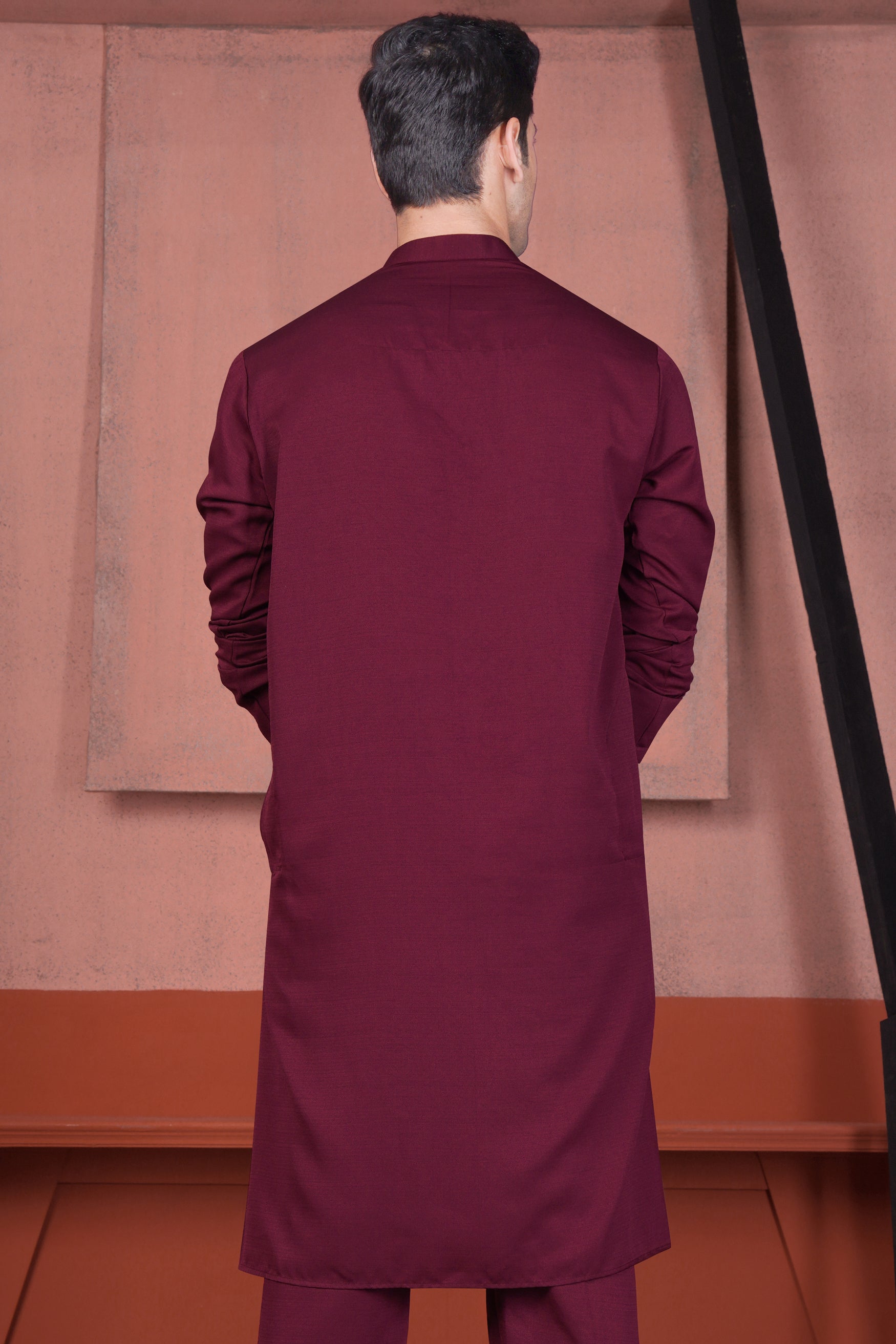 Mulberry Maroon Viscose Kurta