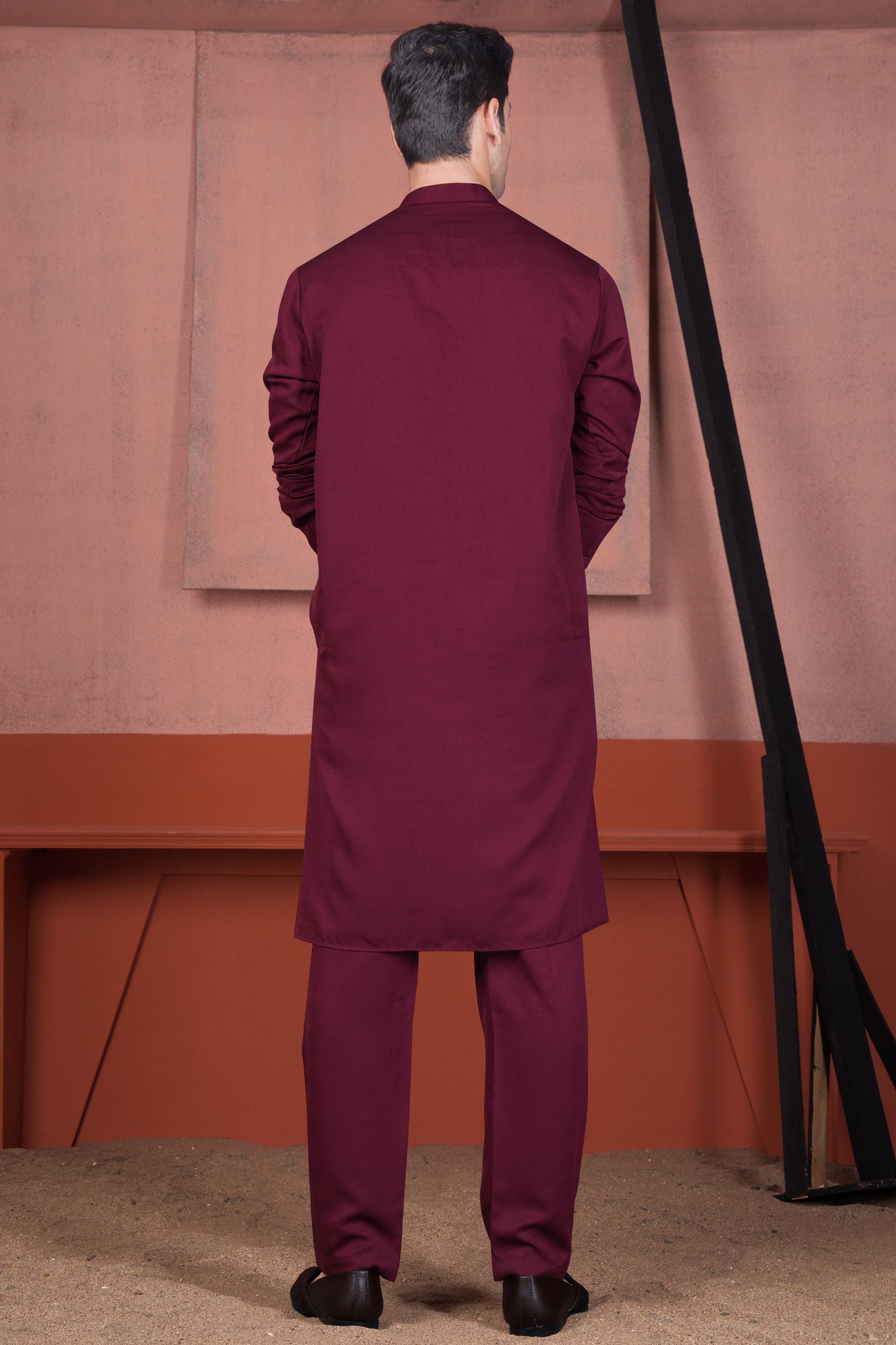 Mulberry Maroon Viscose Kurta