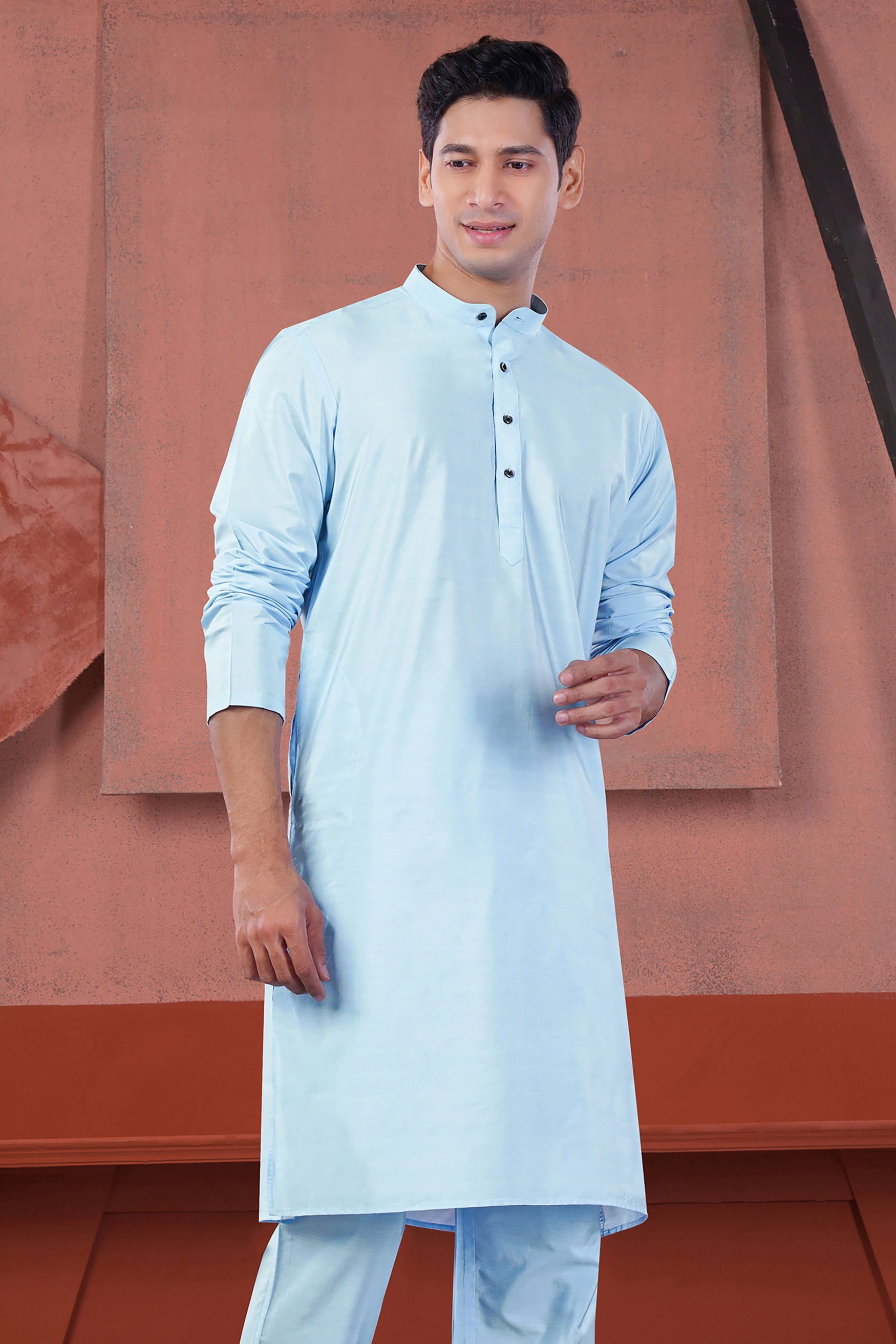 Bluish Subtle Sheen Viscose Kurta