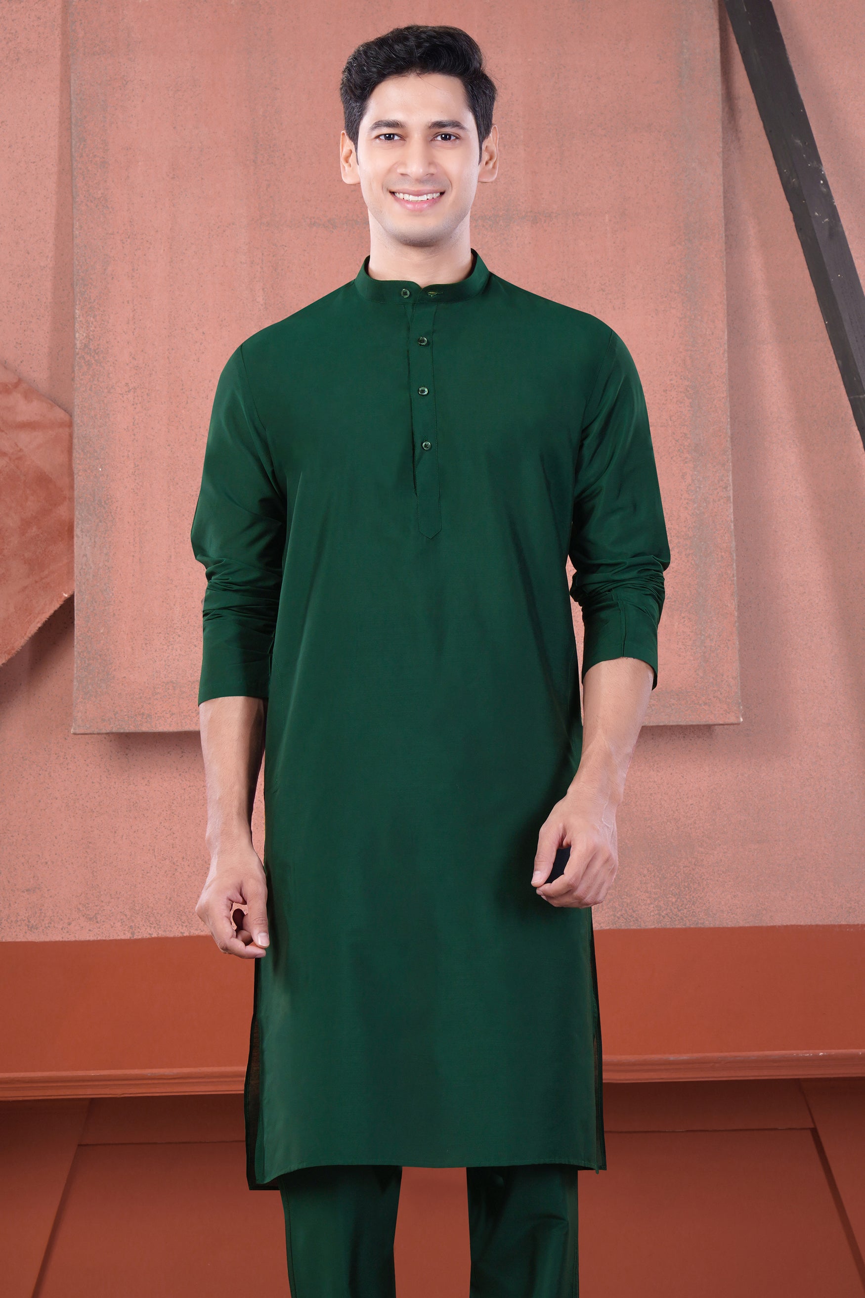 Gable Green Subtle Sheen Viscose Kurta