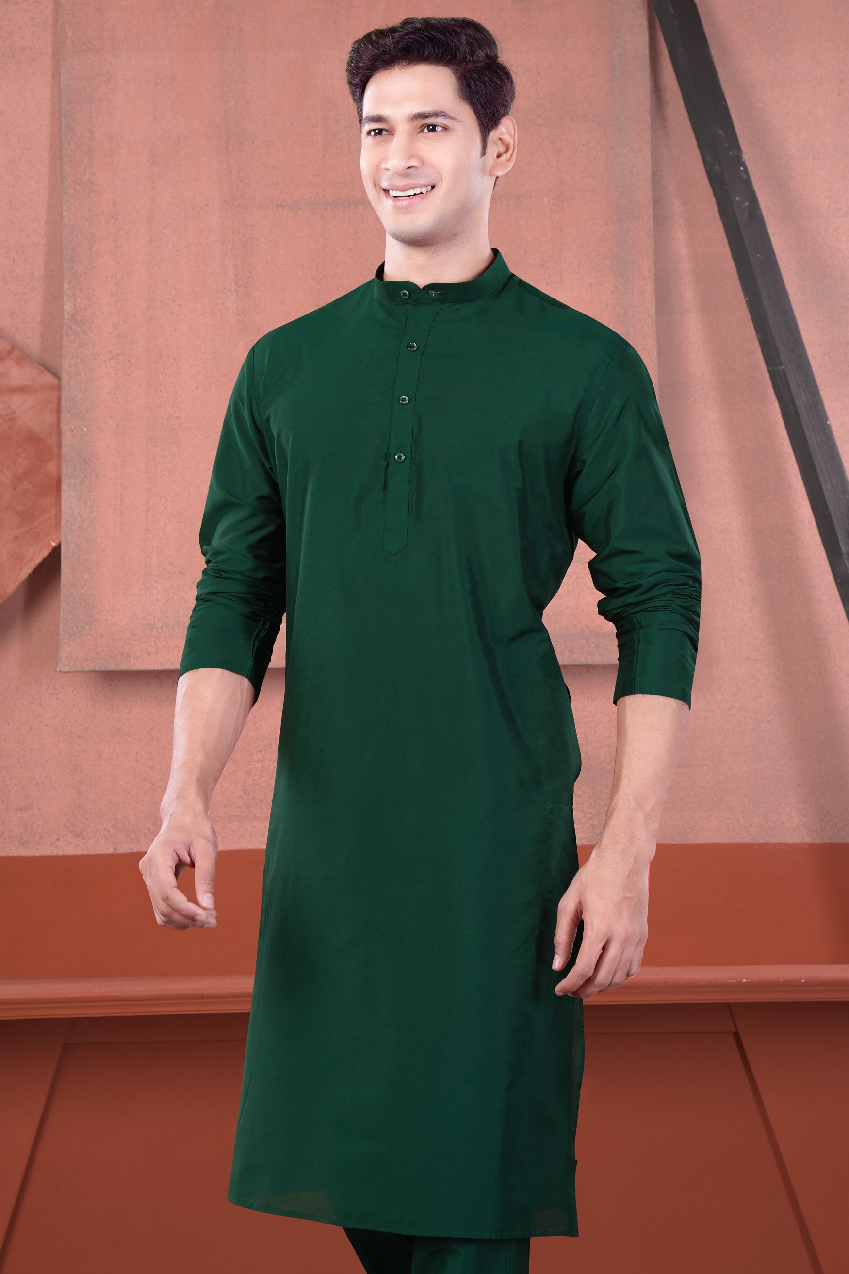 Gable Green Subtle Sheen Viscose Kurta