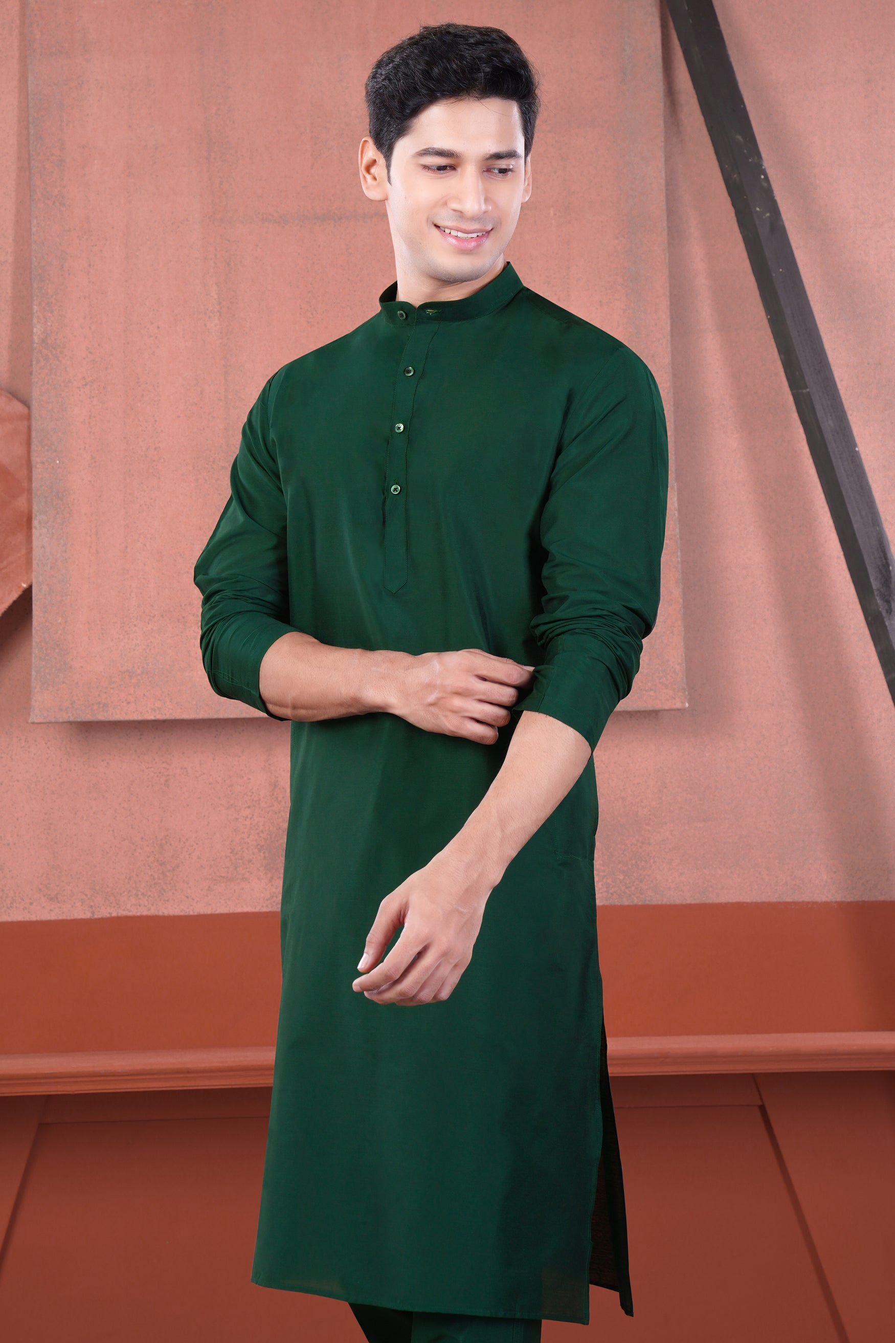 Gable Green Subtle Sheen Viscose Kurta