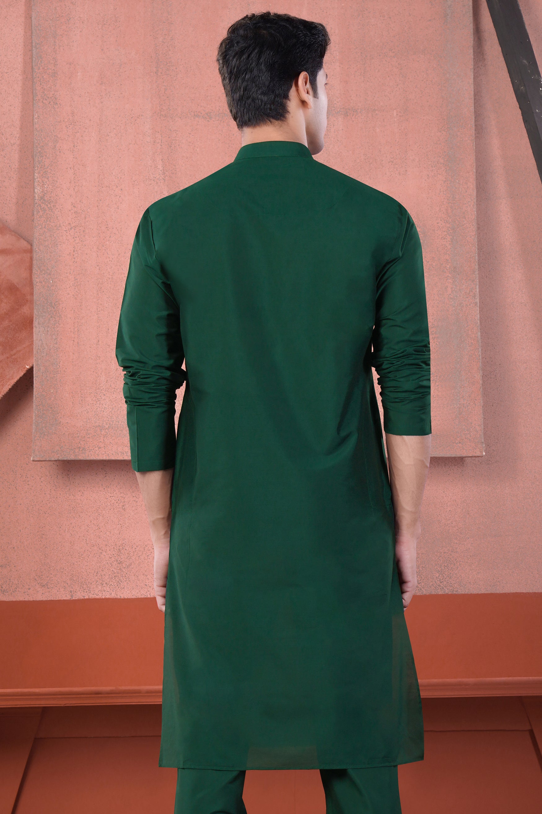 Gable Green Subtle Sheen Viscose Kurta