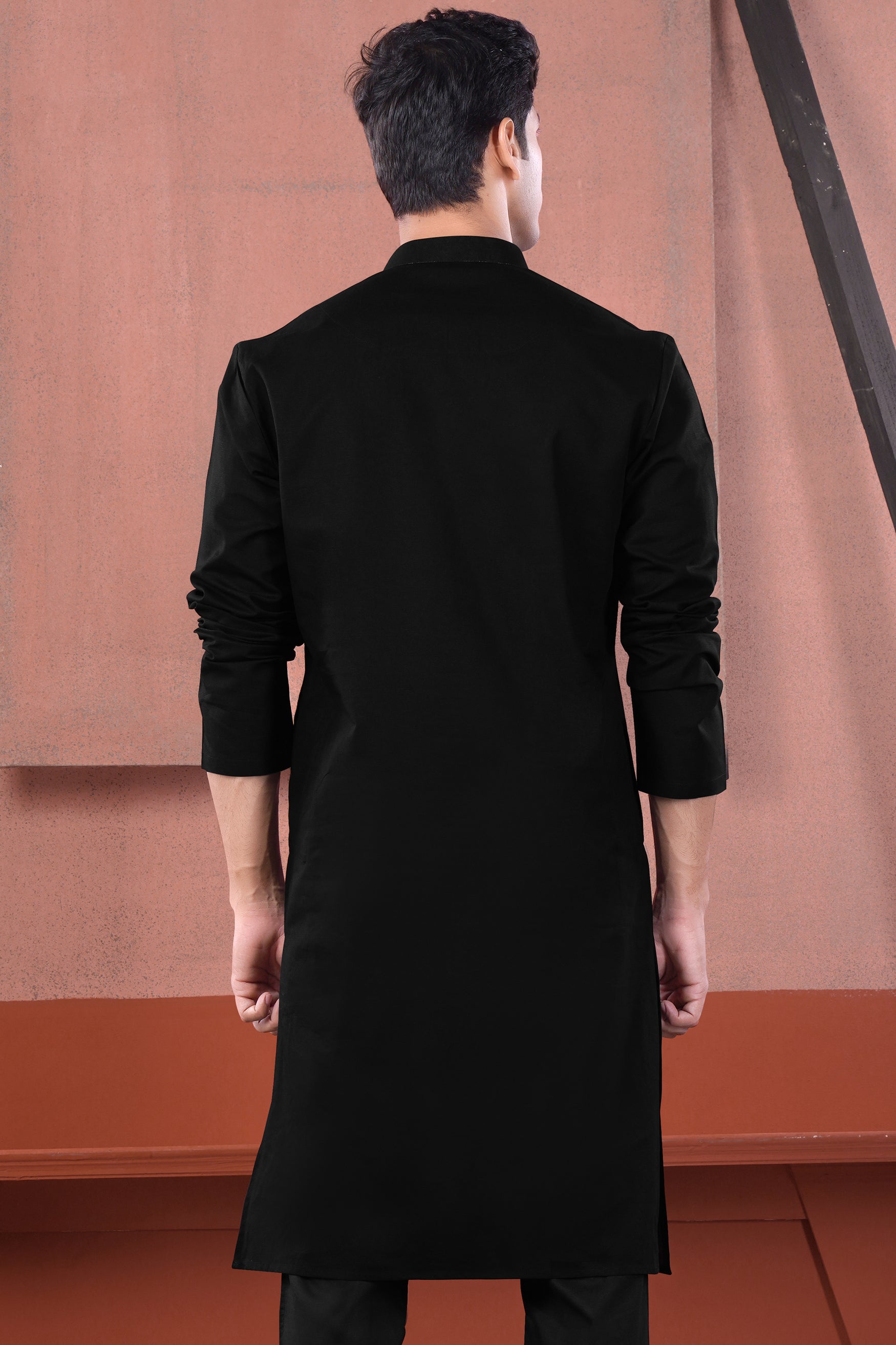 Jade Black Luxurious Linen Kurta