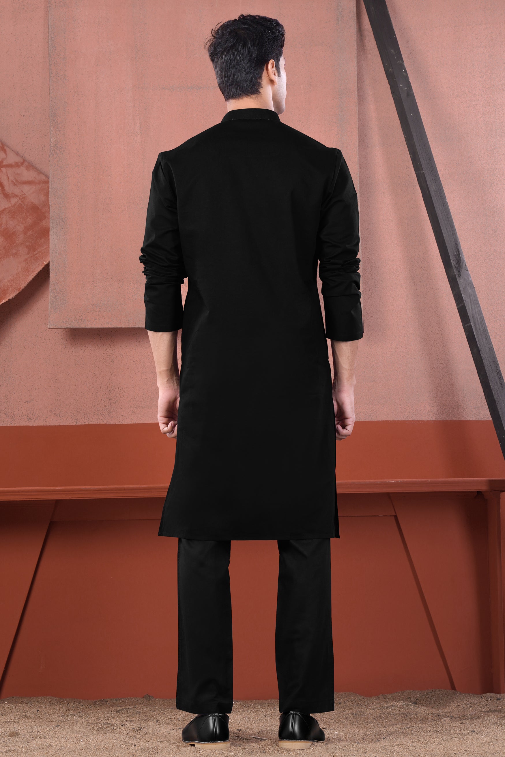 Jade Black Luxurious Linen Kurta