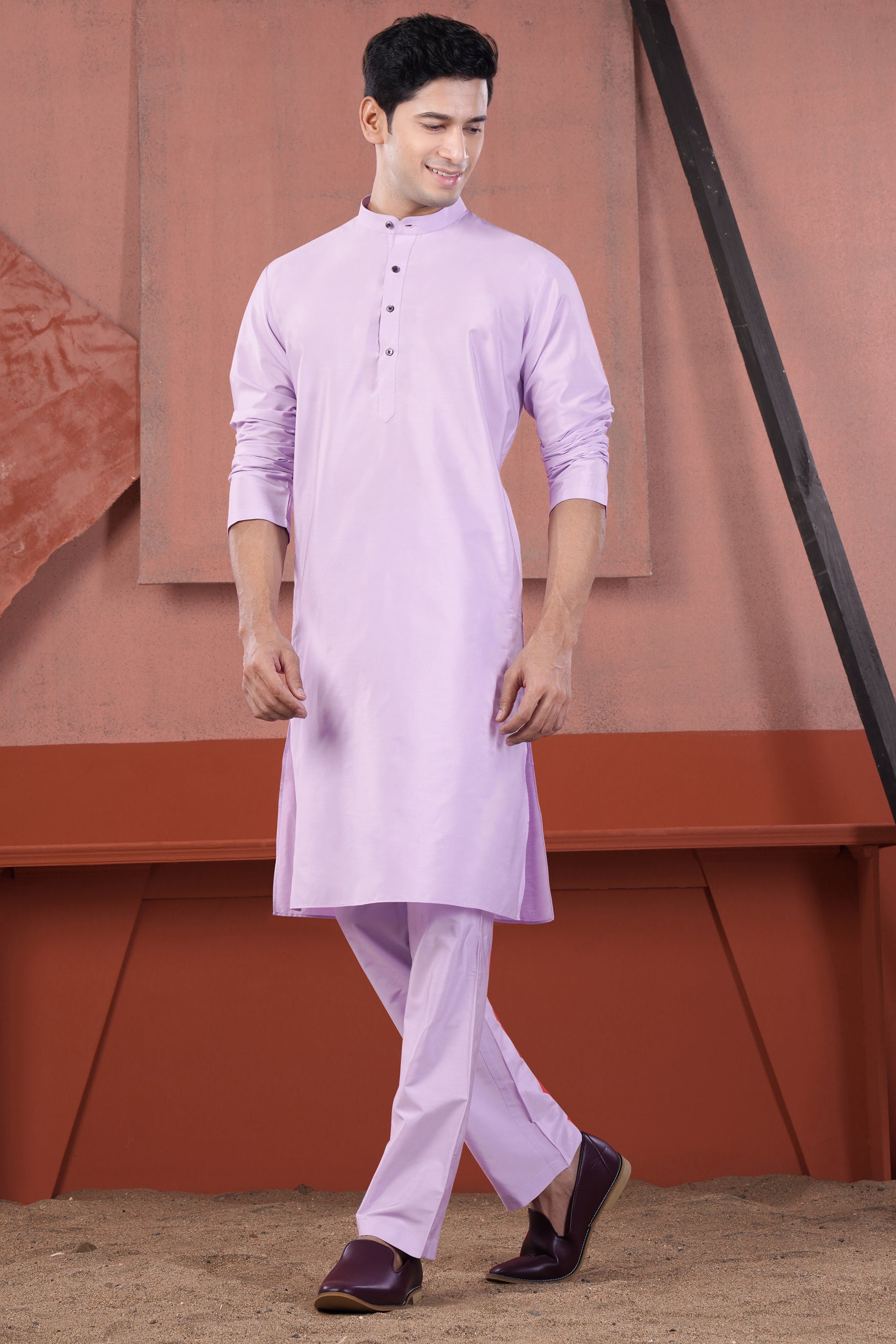 Lilac Lavender Subtle Sheen Viscose Kurta
