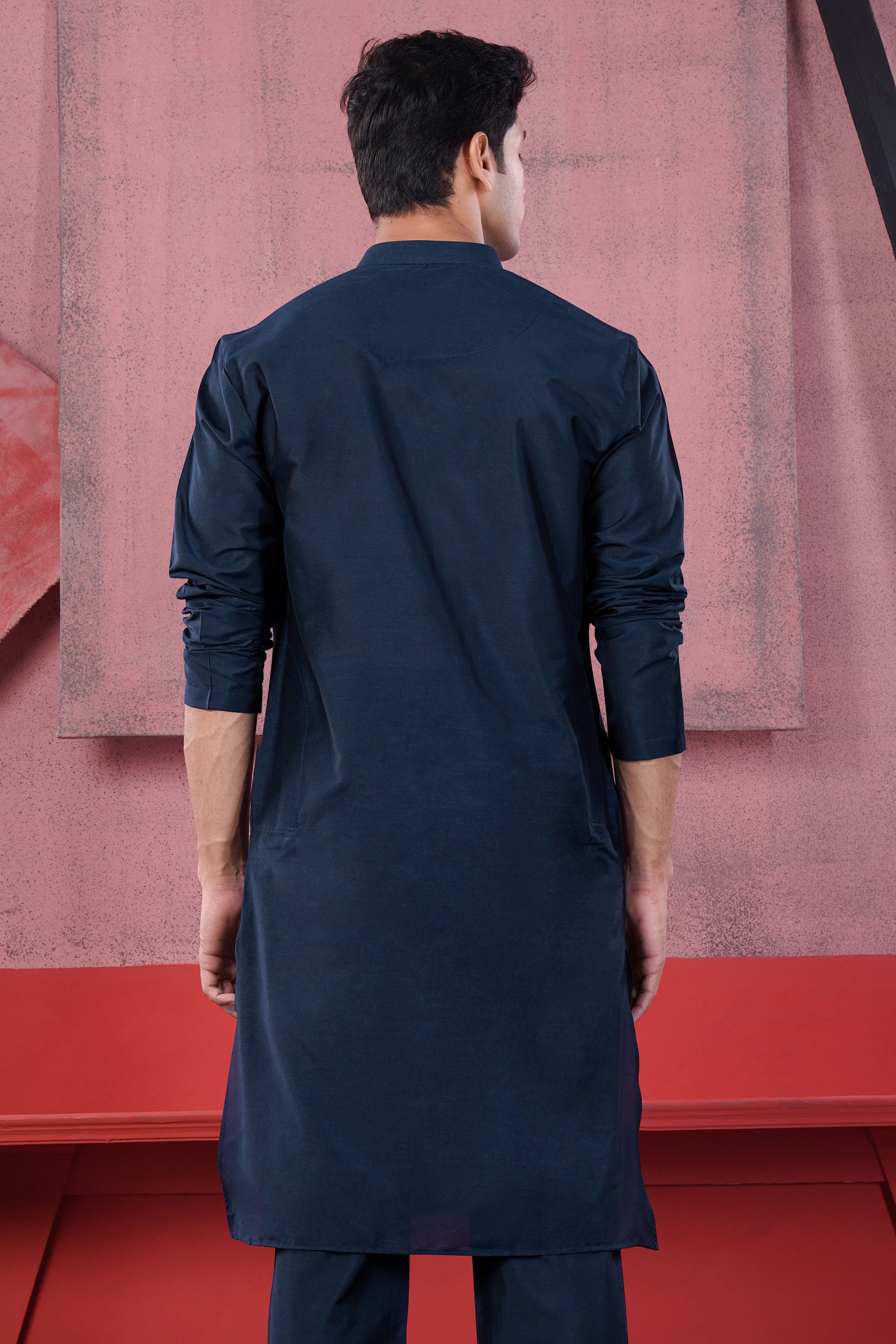 Haiti Blue Subtle Sheen Viscose Kurta