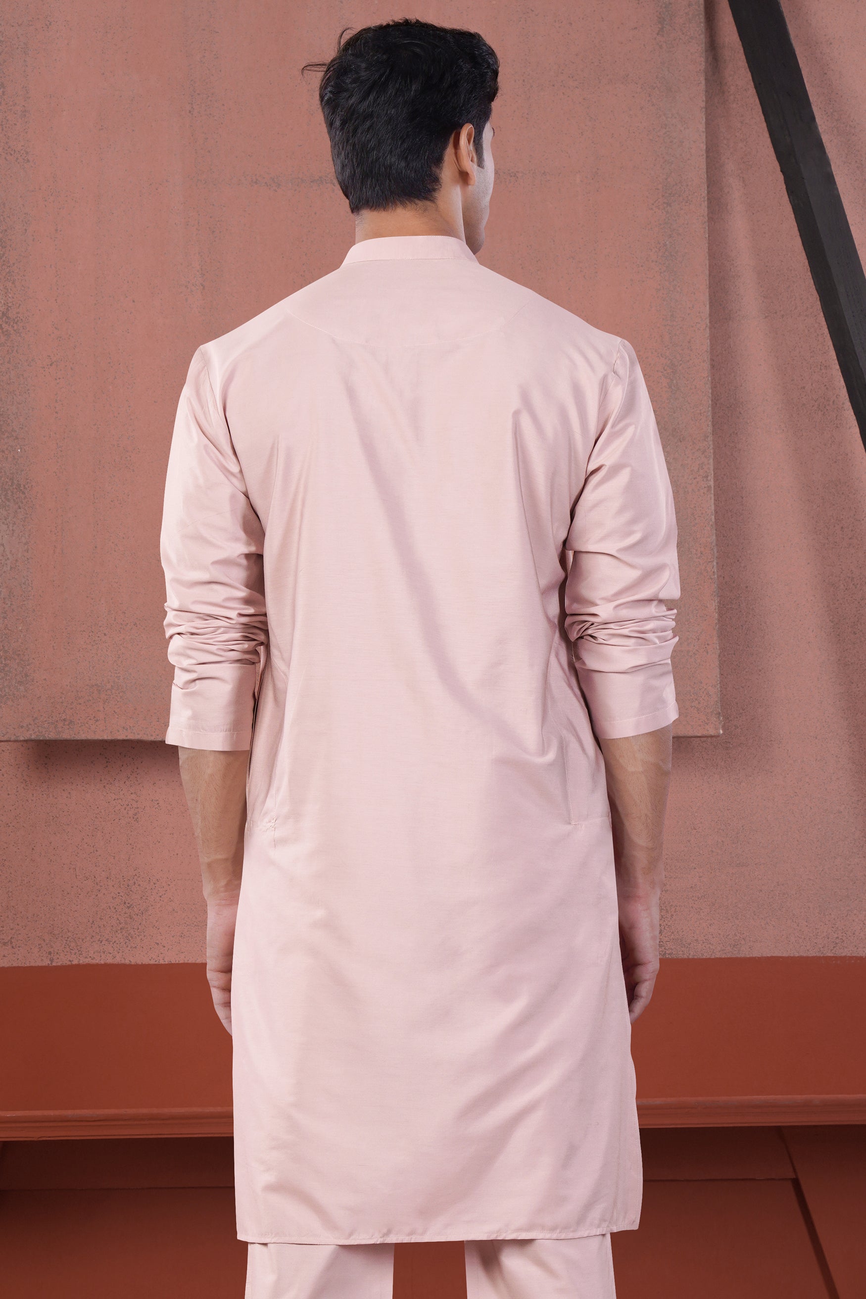 Cavern Pink Subtle Sheen Viscose Kurta