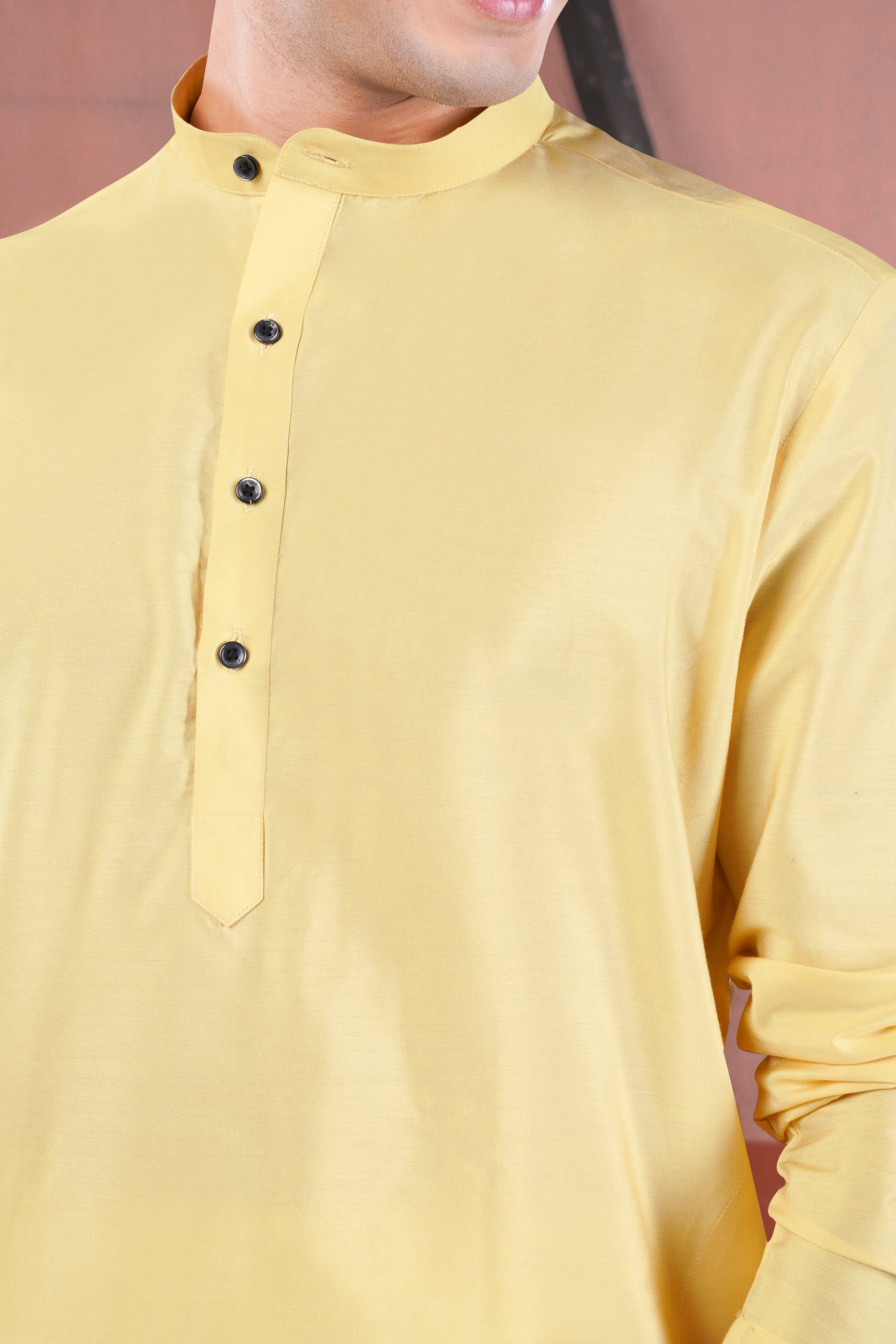 Hampton Yellow Subtle Sheen Viscose Kurta