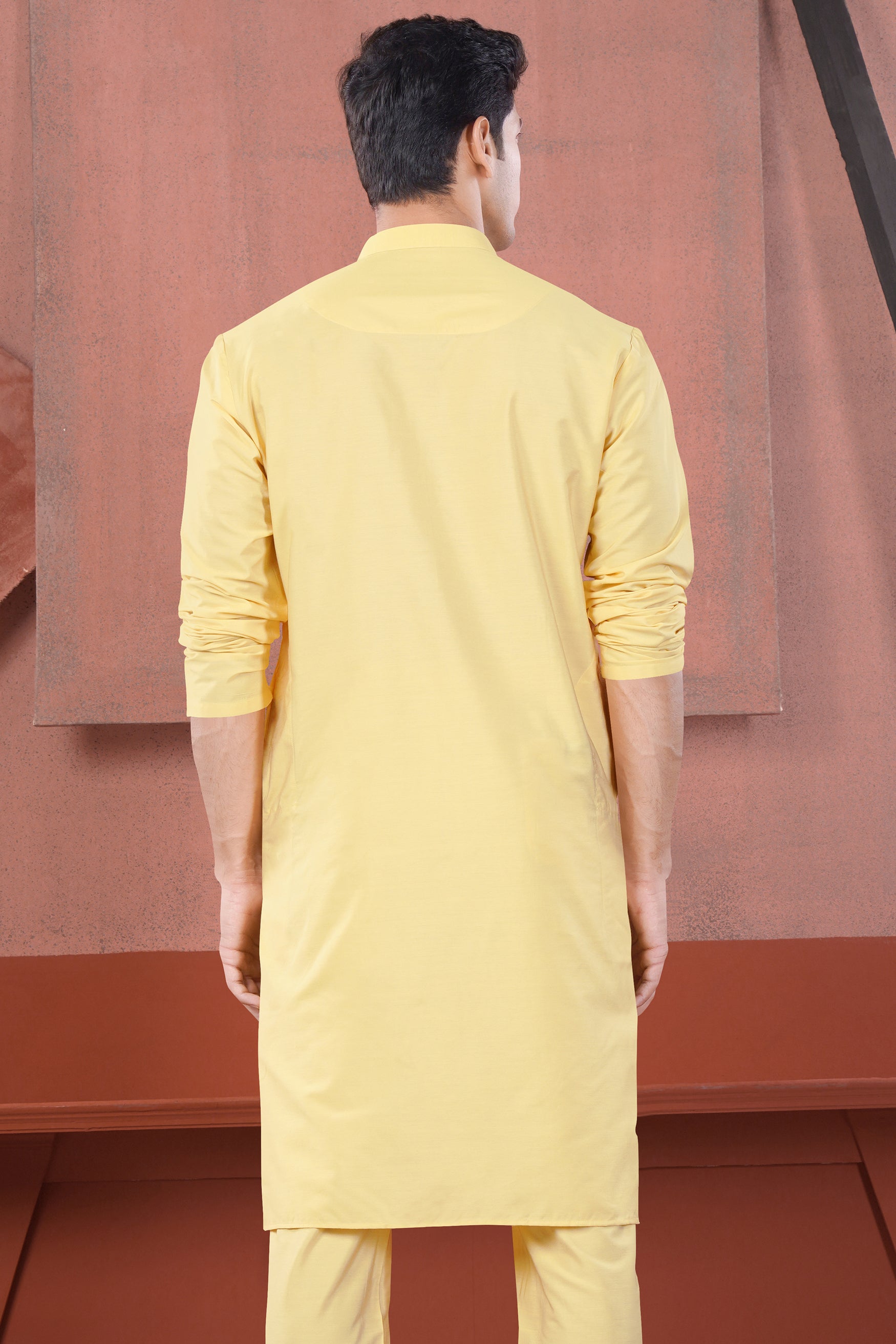 Hampton Yellow Subtle Sheen Viscose Kurta