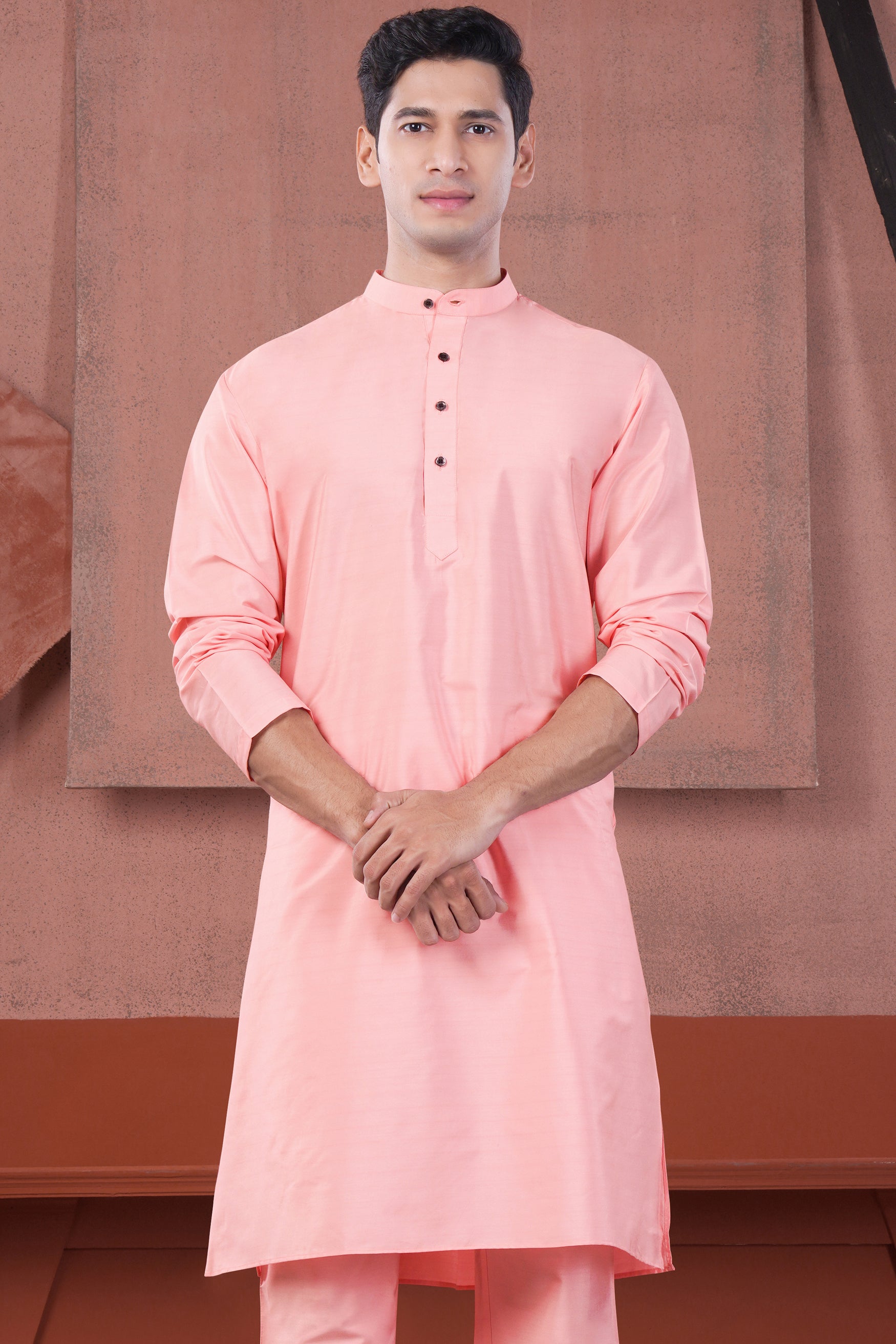 Blossom Pink Subtle Sheen Viscose Kurta