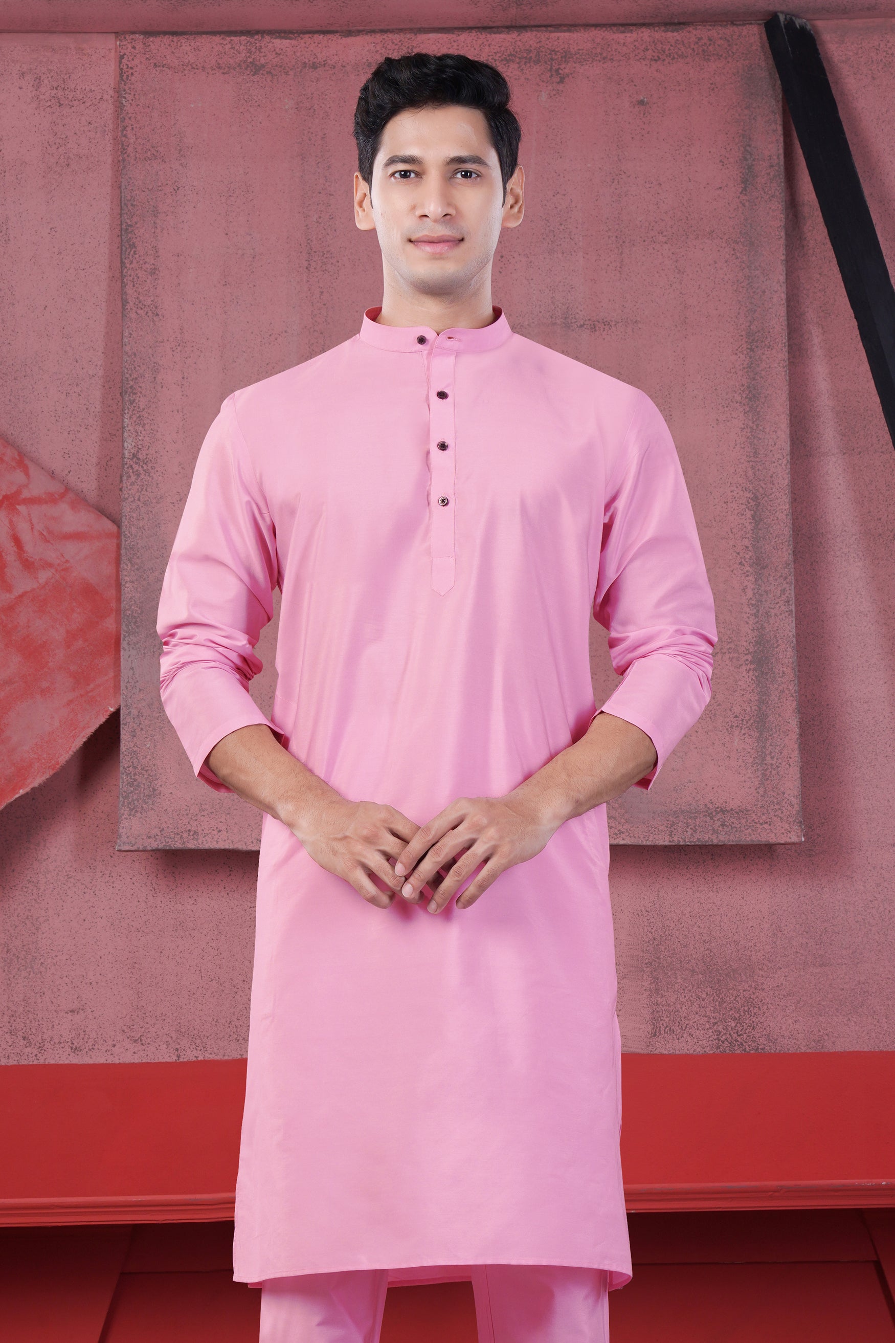 Magenta Pink Subtle Sheen Viscose Kurta