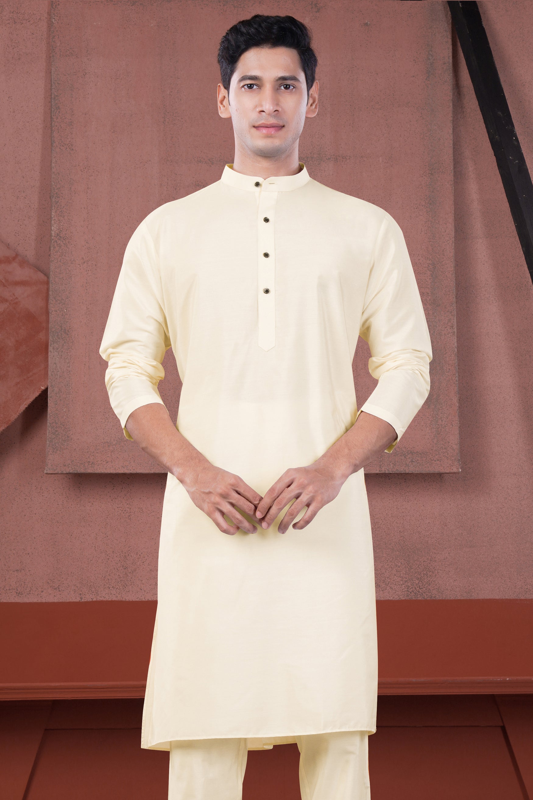 Beige Subtle Sheen Viscose Kurta