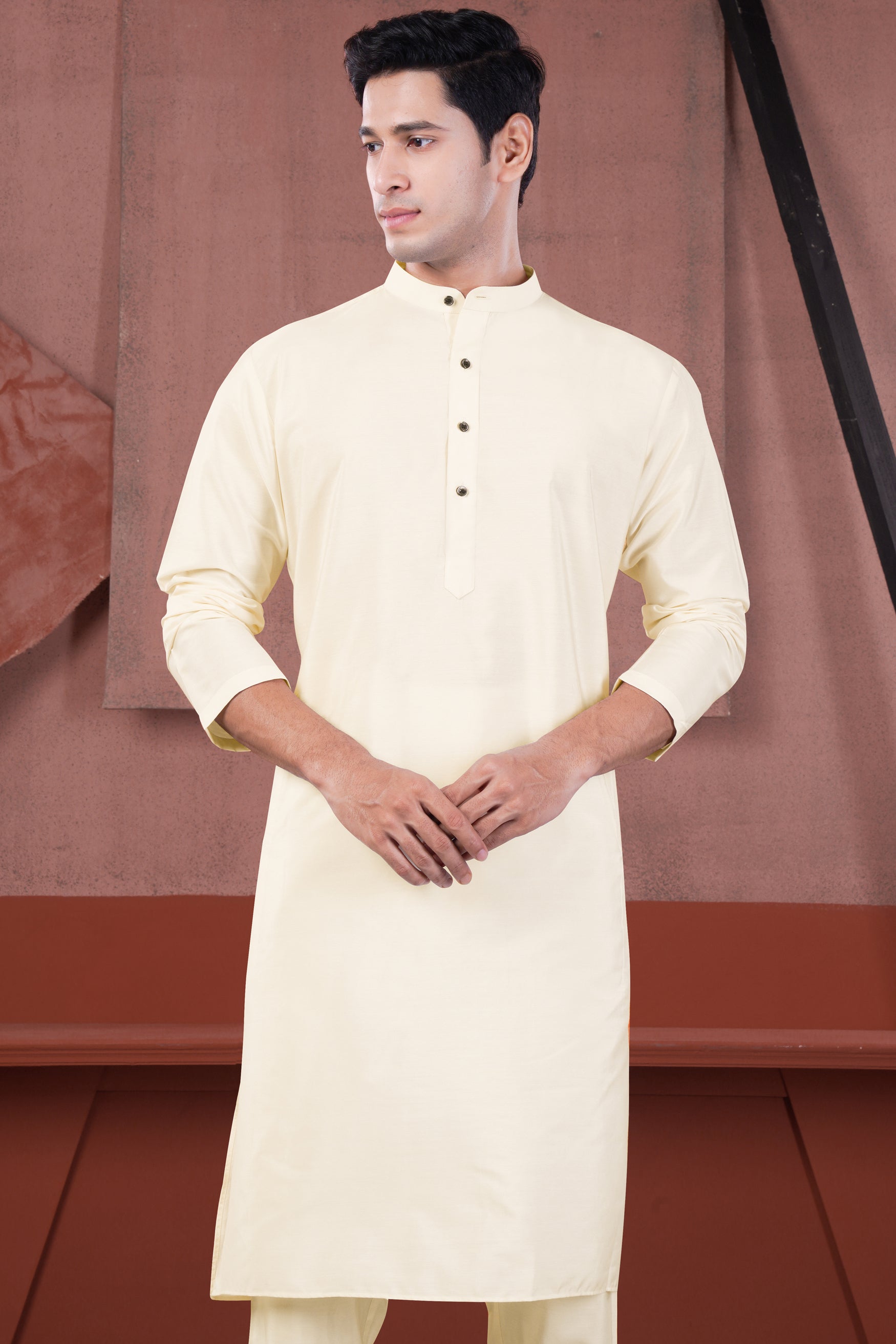 Beige Subtle Sheen Viscose Kurta