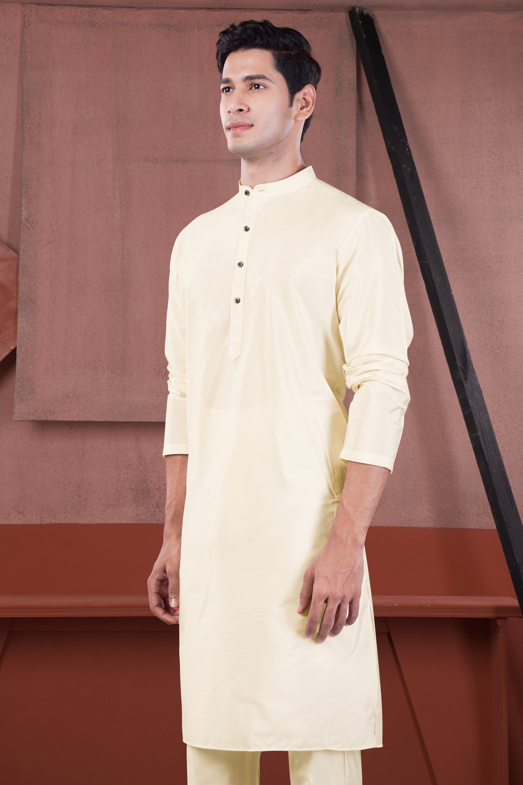 Beige Subtle Sheen Viscose Kurta