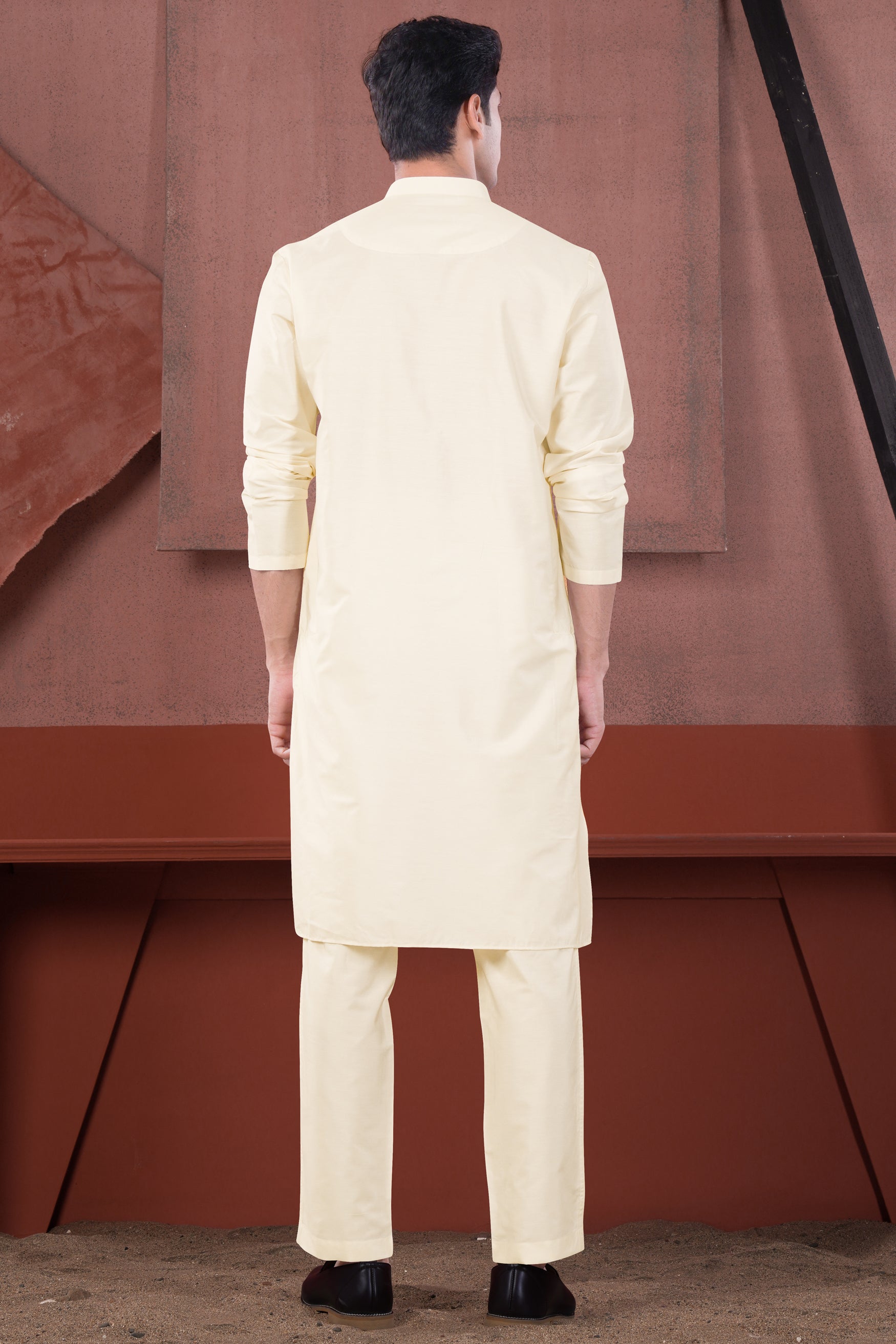 Beige Subtle Sheen Viscose Kurta
