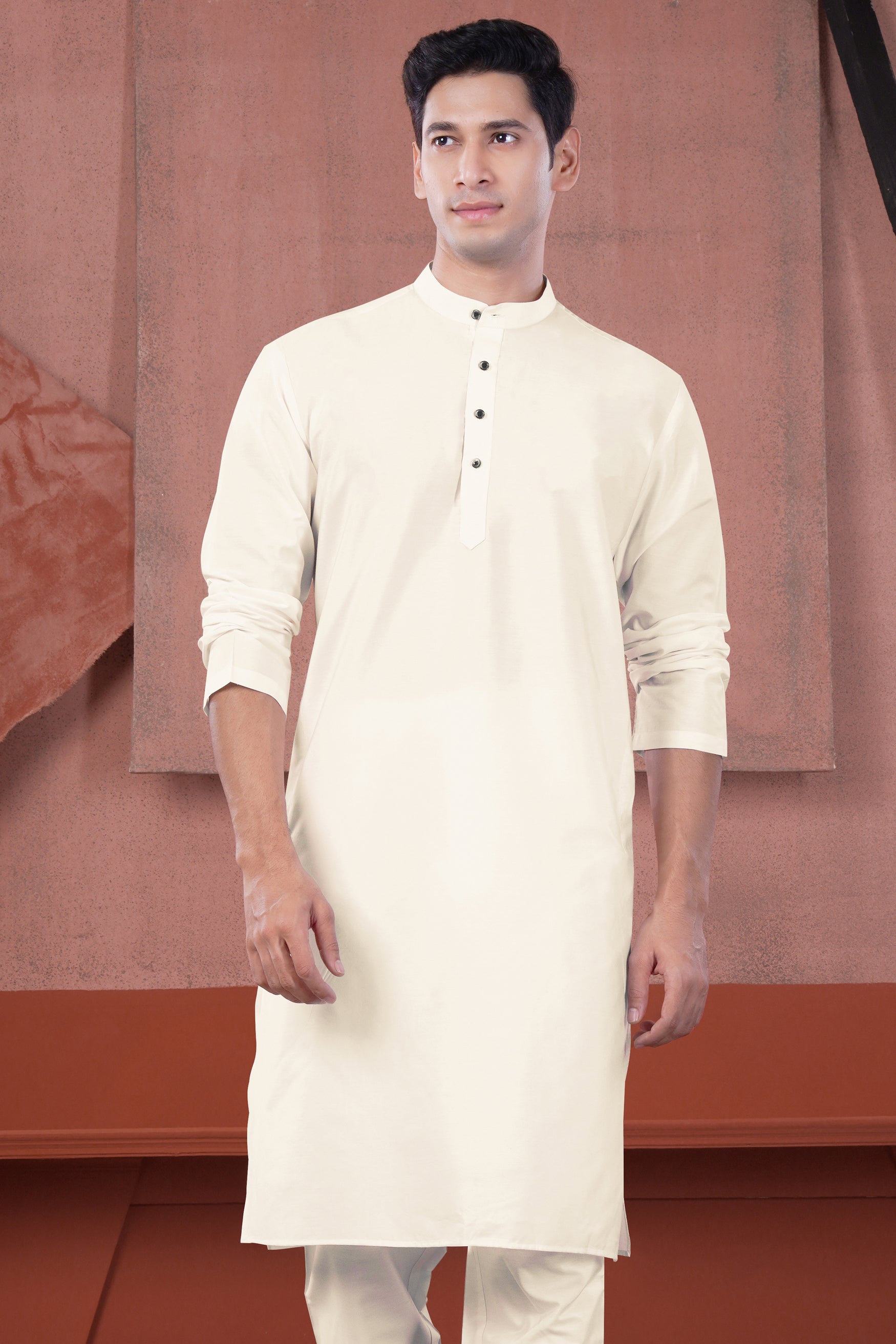 Janna Beige Subtle Sheen Viscose Kurta