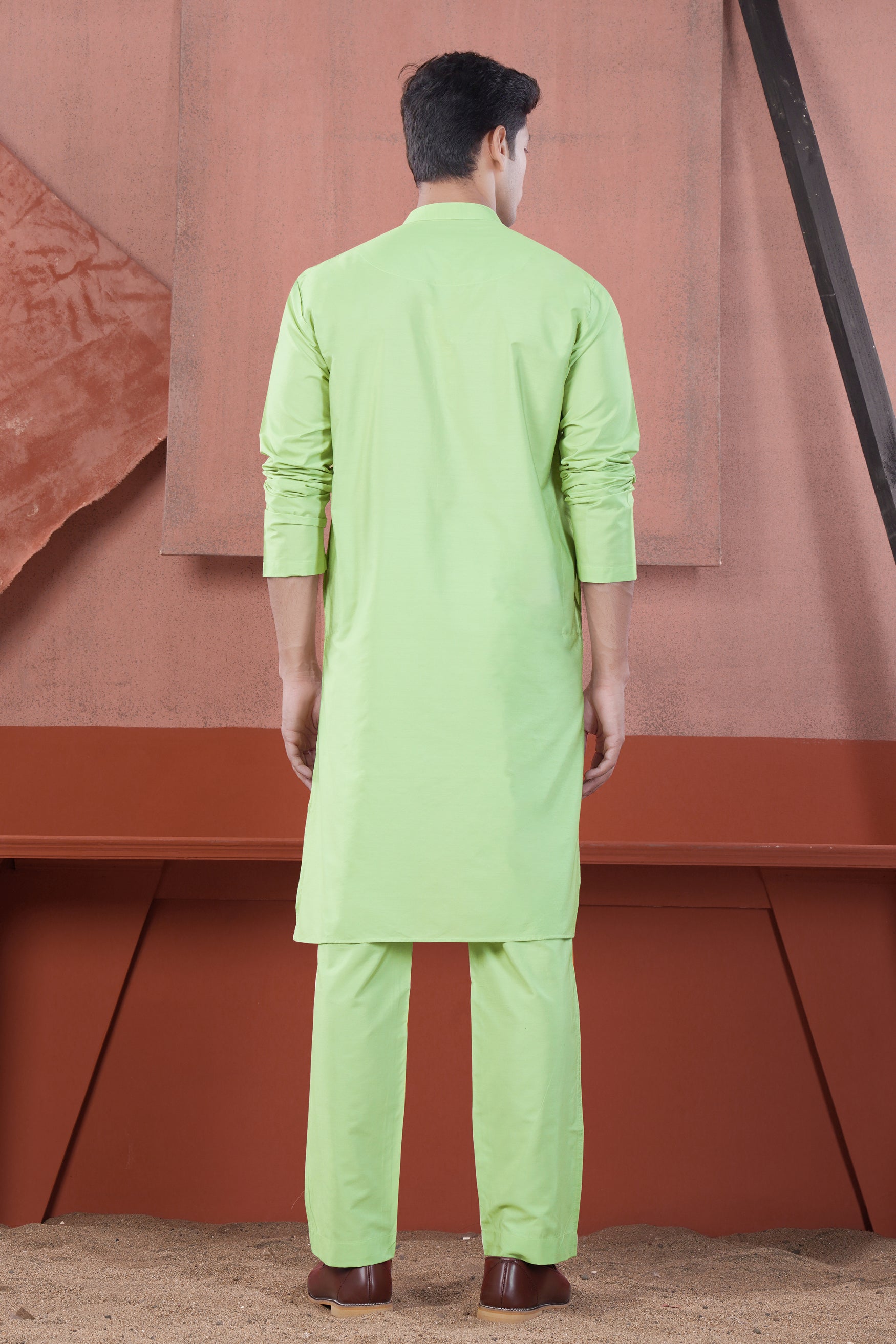 Pixie Green Subtle Sheen Viscose Kurta