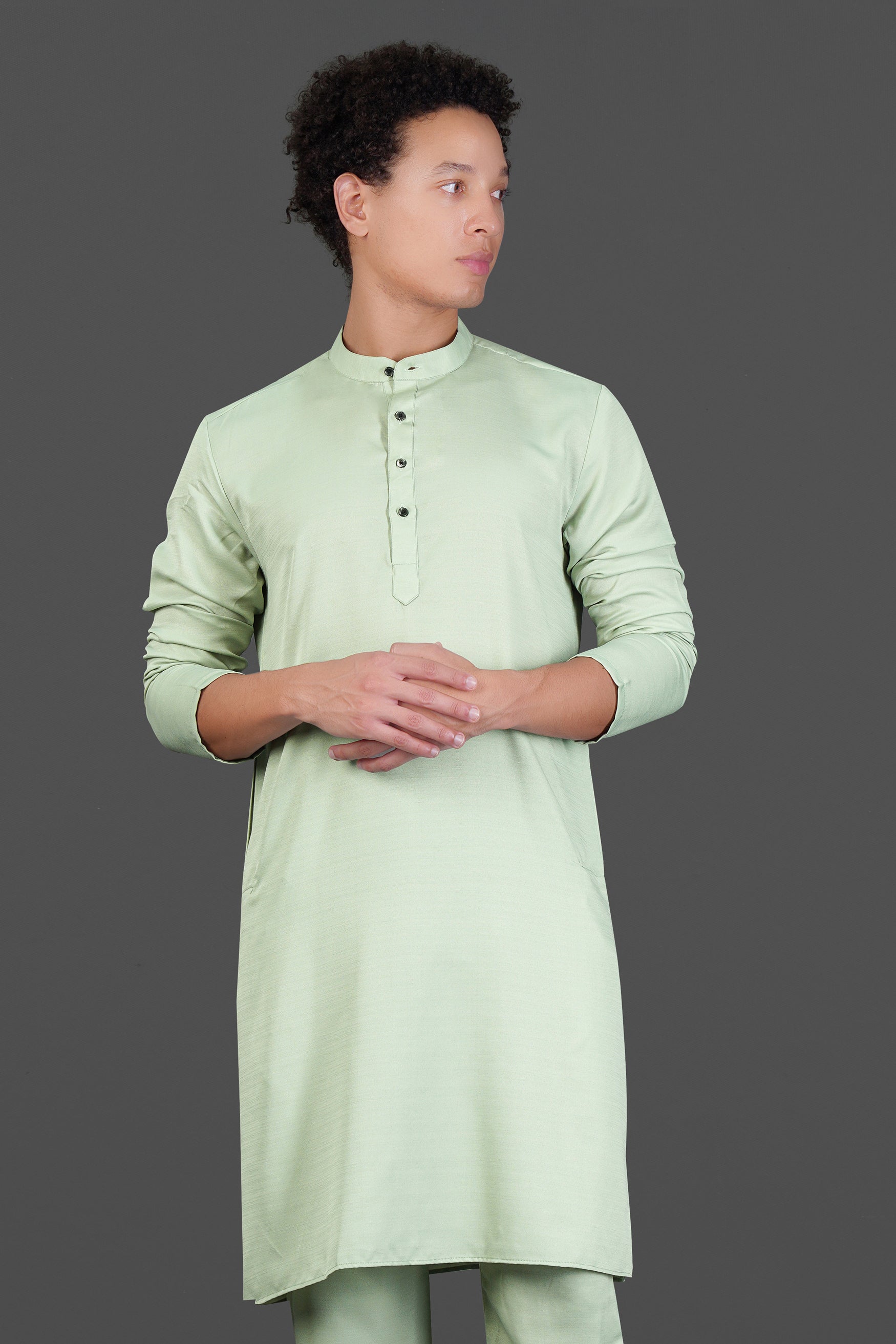 Rainee Green Subtle Sheen Viscose Kurta