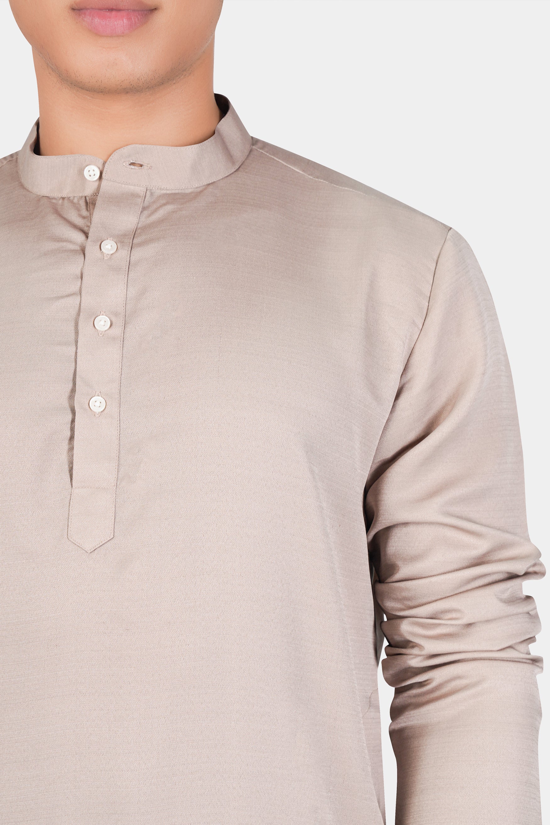 Foggy Brown Subtle Sheen Viscose Kurta