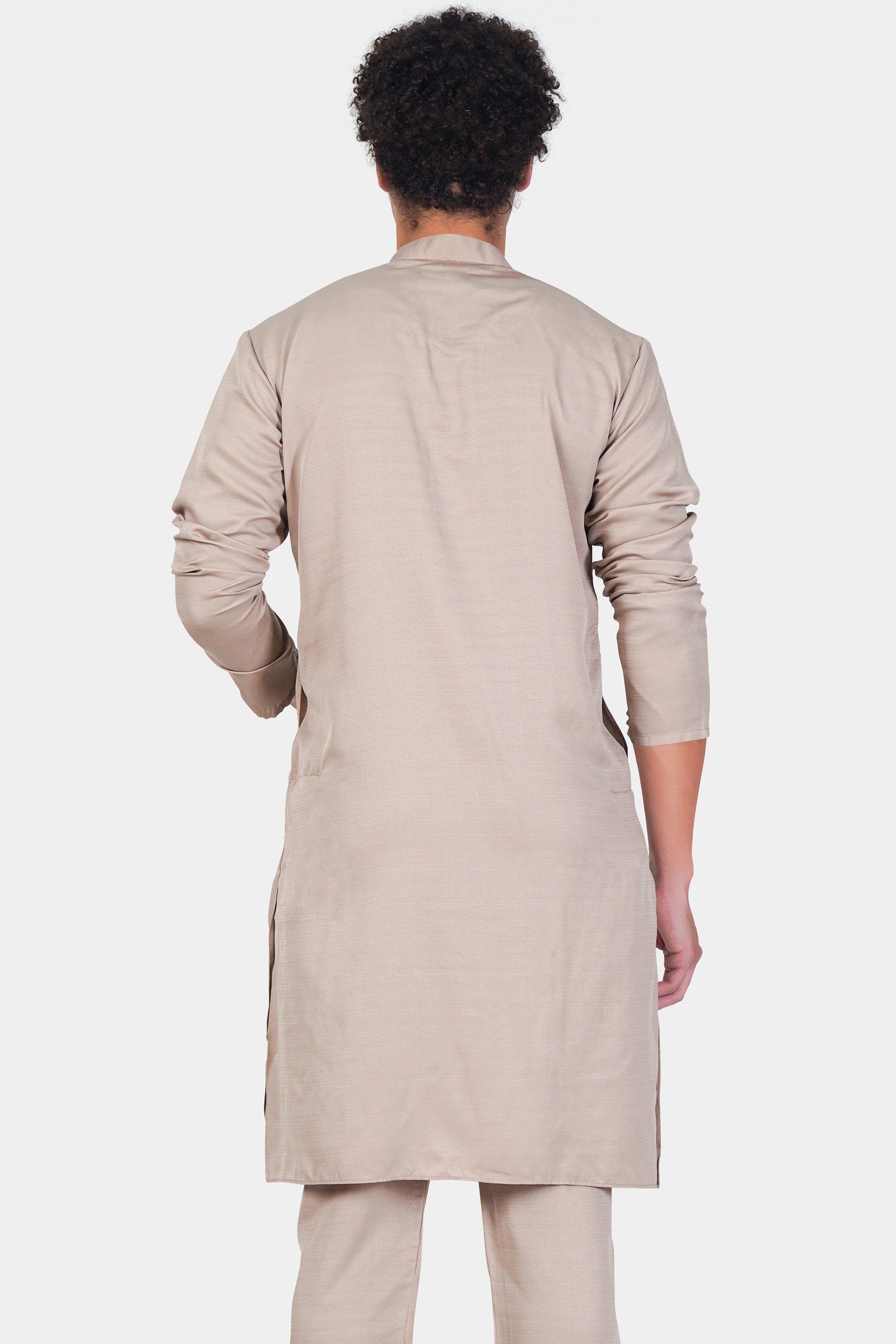 Foggy Brown Subtle Sheen Viscose Kurta