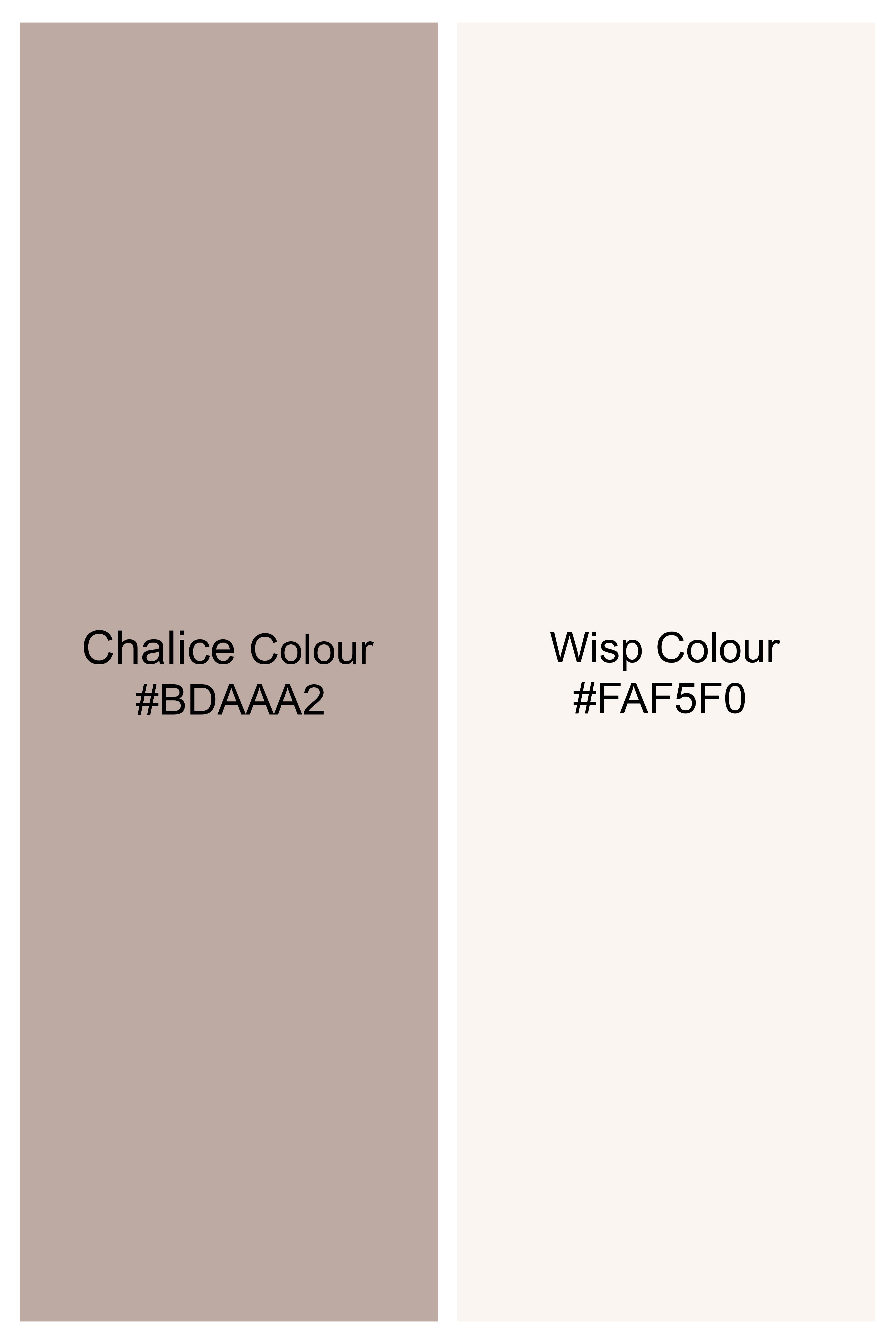 Chalice Brown and White Trellis Pattern Thread and Sequin Embroidered Subtle Sheen Viscose Designer Kurta