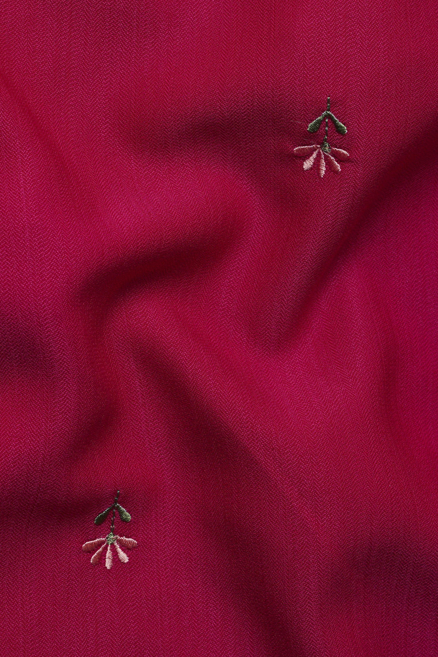 Rubine Maroon Floral Embroidered Viscose Designer Kurta