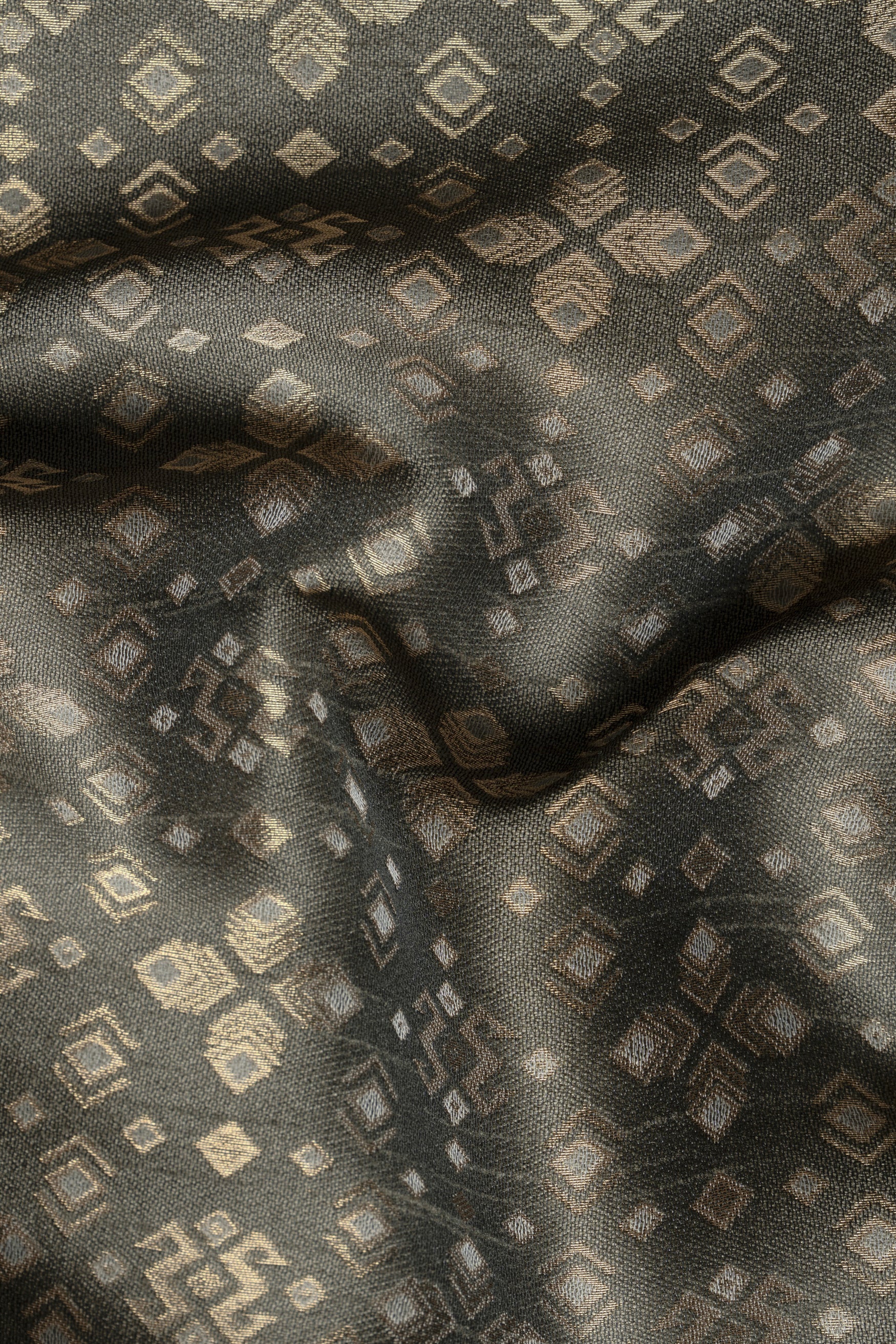 Almond Brown Kurta Set with Fuscous Green and Mongoose Brown Floral Jacquard Textured Designer Nehru Jacket KPNJ004-44,  KPNJ004-46,  KPNJ004-48,  KPNJ004-50,  KPNJ004-52,  KPNJ004-54,  KPNJ004-56,  KPNJ004-58,  KPNJ004-60