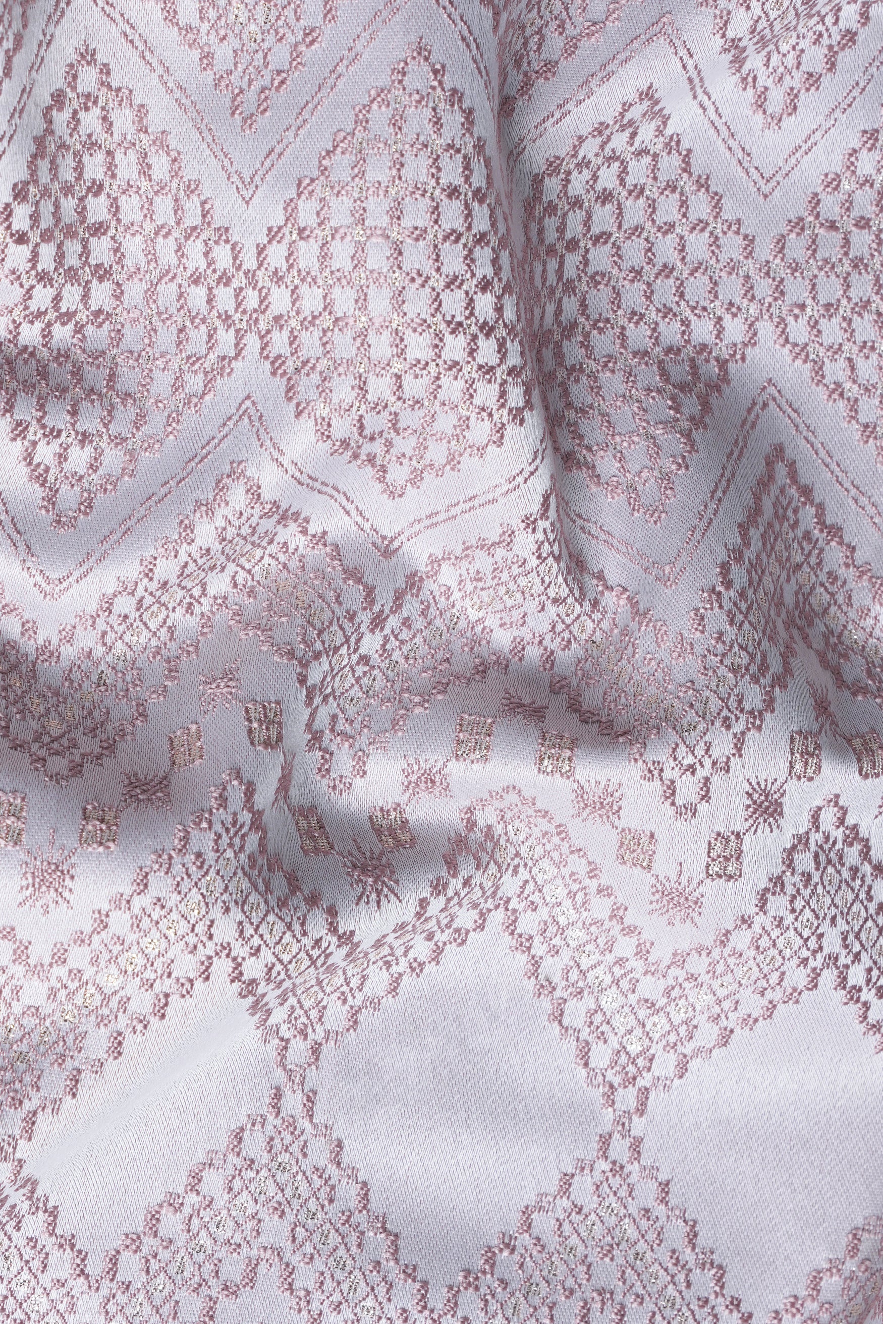 Thistle Pink Kurta Set with Blossom Pink Chevron Thread Embroidered Designer Nehru Jacket KPNJ015-44,  KPNJ015-46,  KPNJ015-48,  KPNJ015-50,  KPNJ015-52,  KPNJ015-54,  KPNJ015-56,  KPNJ015-58,  KPNJ015-60