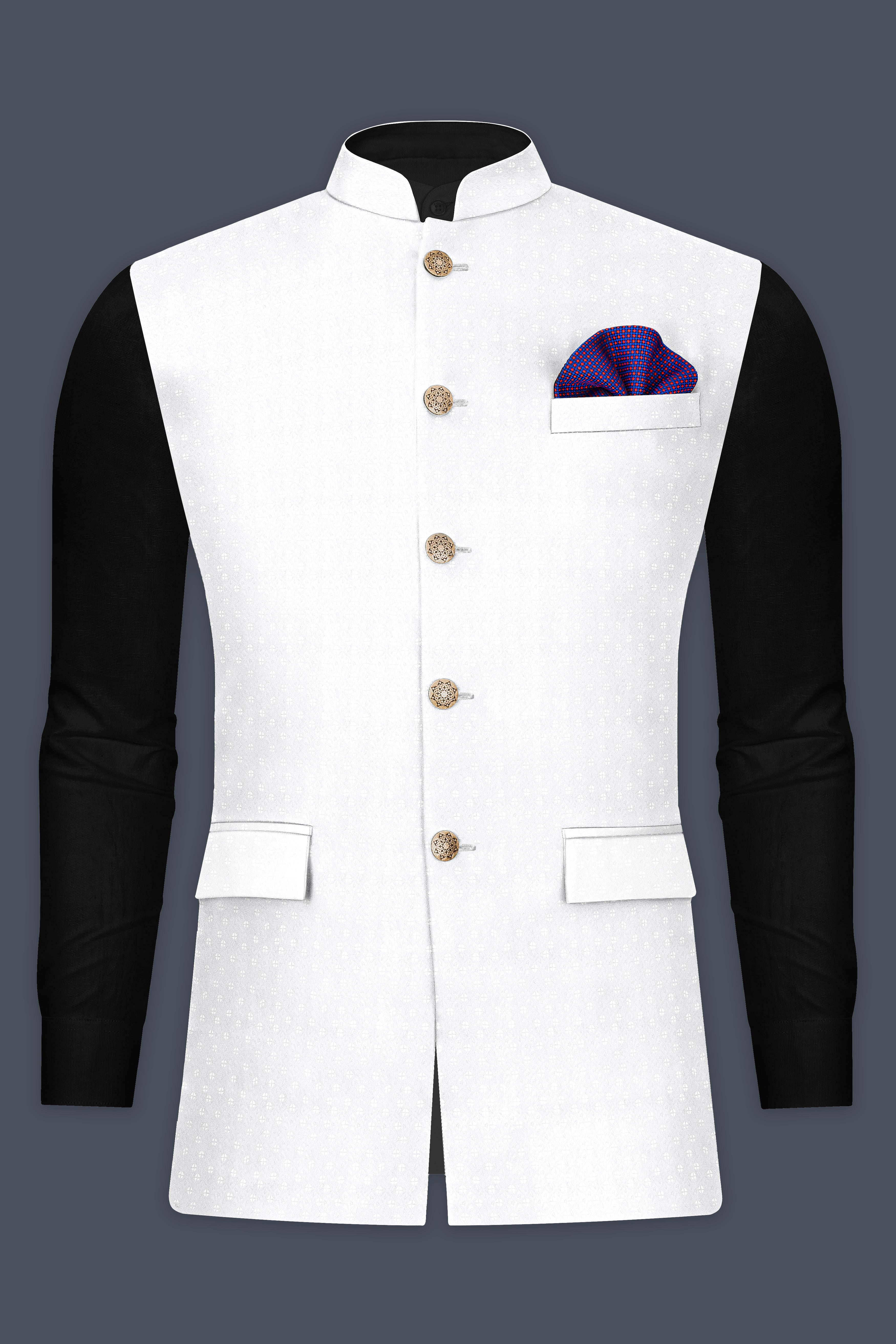 Aubergine Maroon Kurta Set With Bright White Sequin And Thread Embroidered Nehru Jacket
