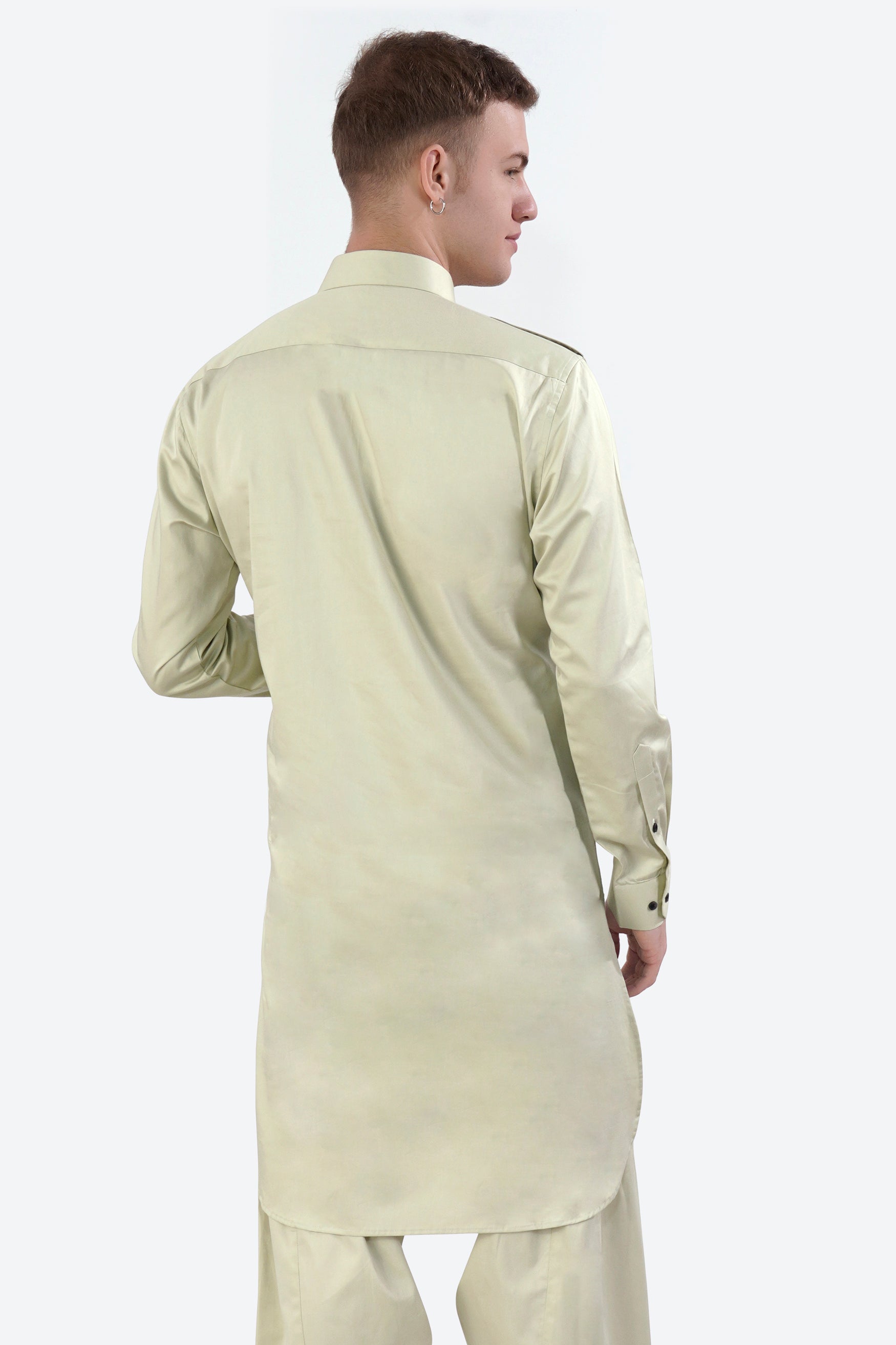 Thistle Cream Subtle Sheen Super Soft Premium Cotton Pathani