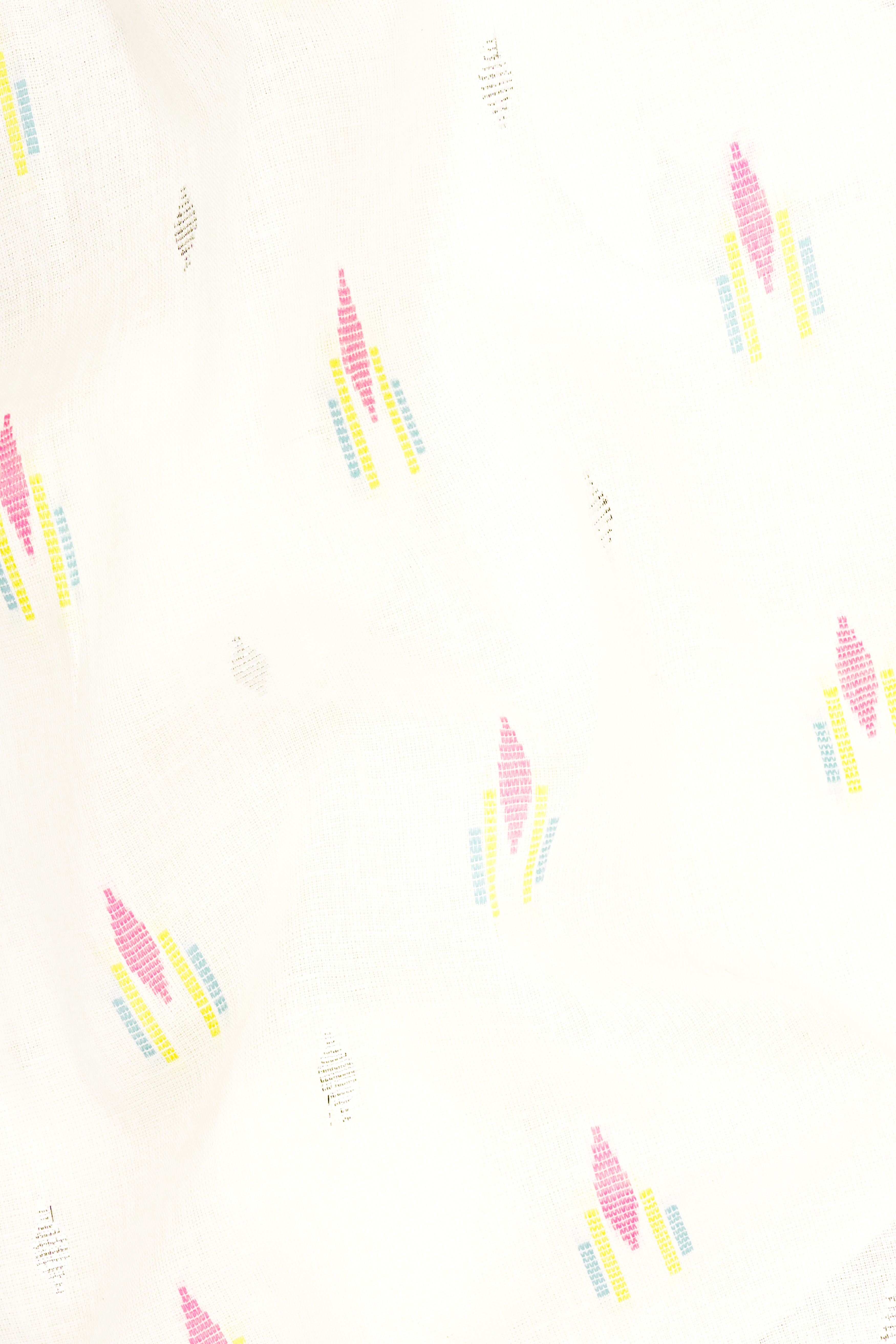Off White colorful and silver Jacquard Textured Premium Giza Cotton Kurta Set