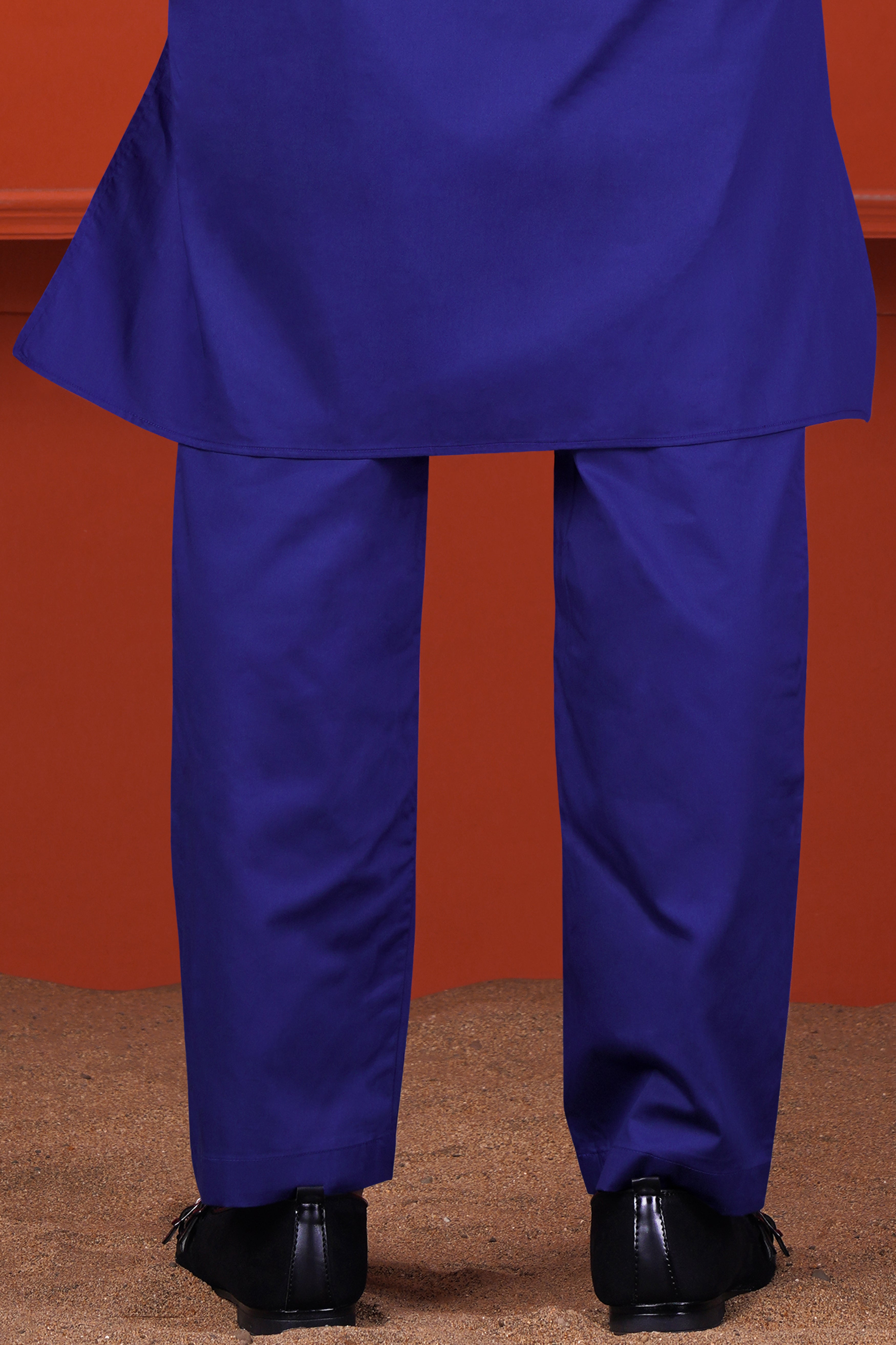 Indigo Blue Kurta Subtle Sheen Super Soft Premium Cotton Pajama F-3824