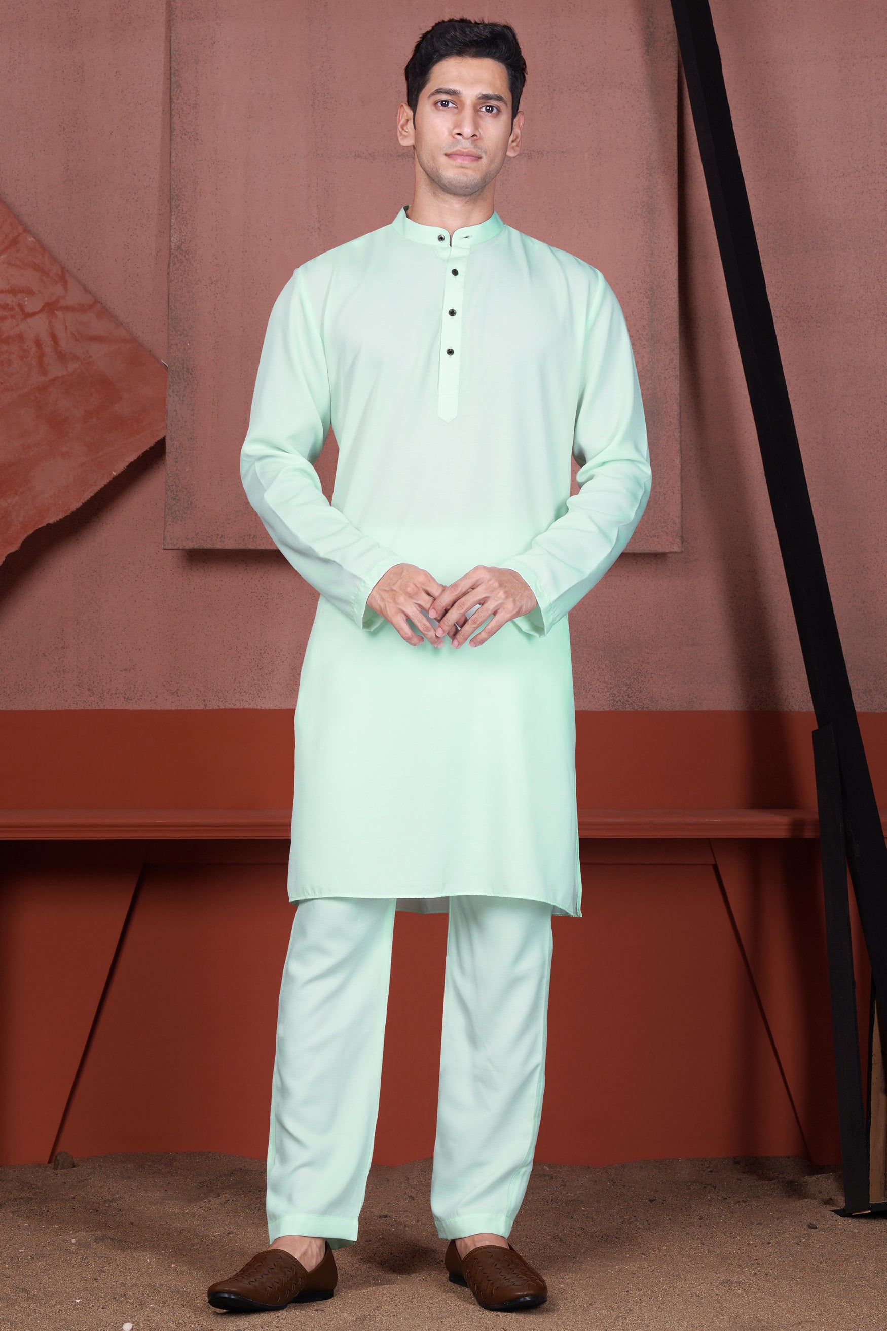 Edgewater Green Viscose Kurta Set