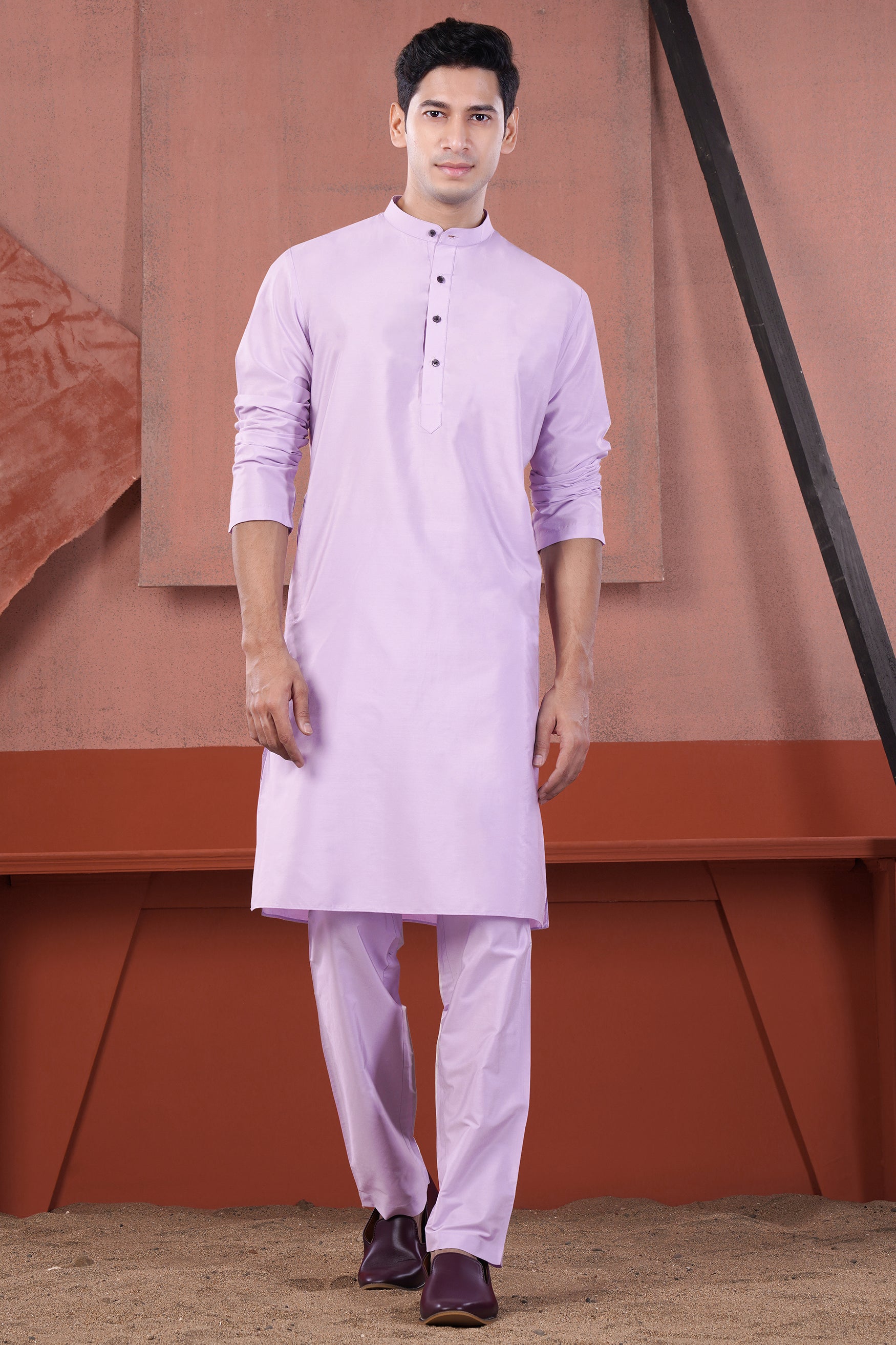 Lilac Lavender Subtle Sheen Viscose Kurta Set