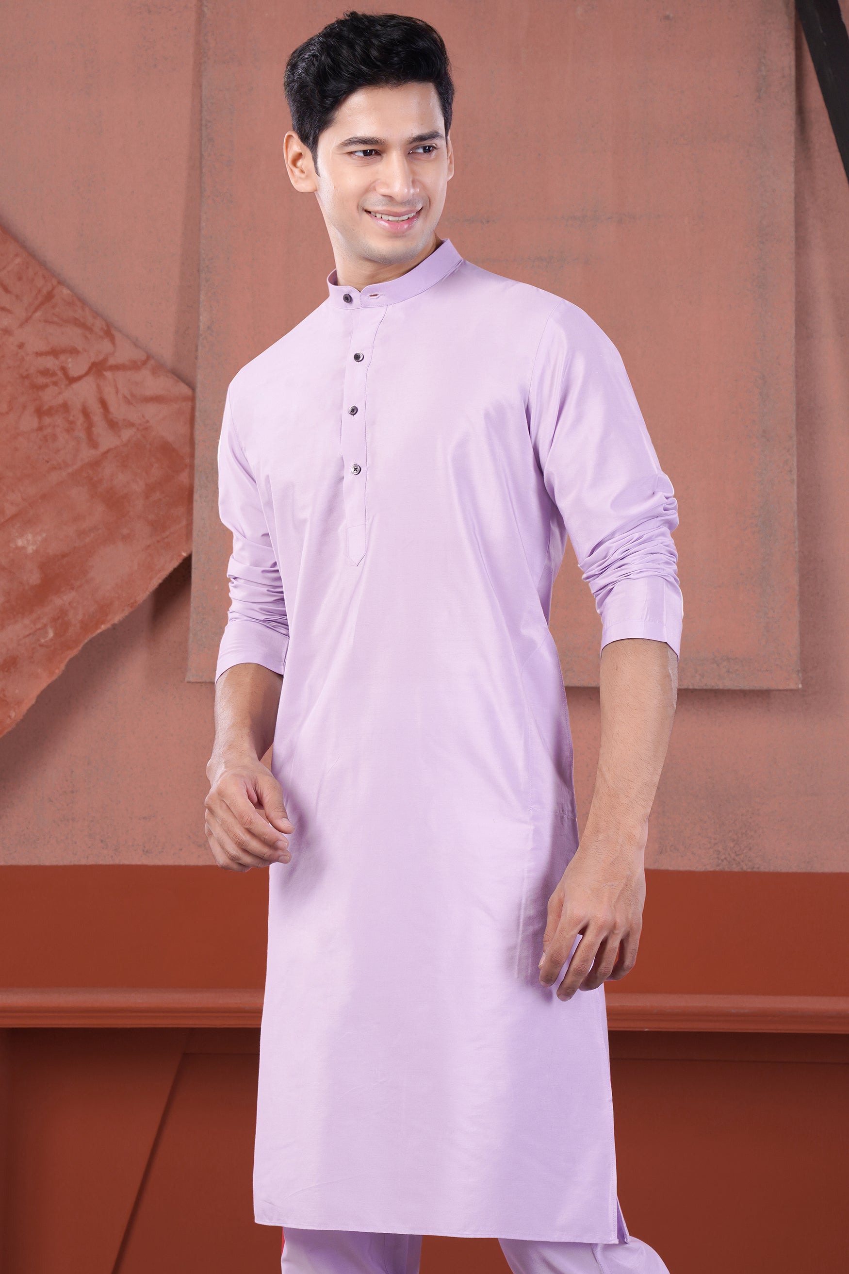 Lilac Lavender Subtle Sheen Viscose Kurta Set
