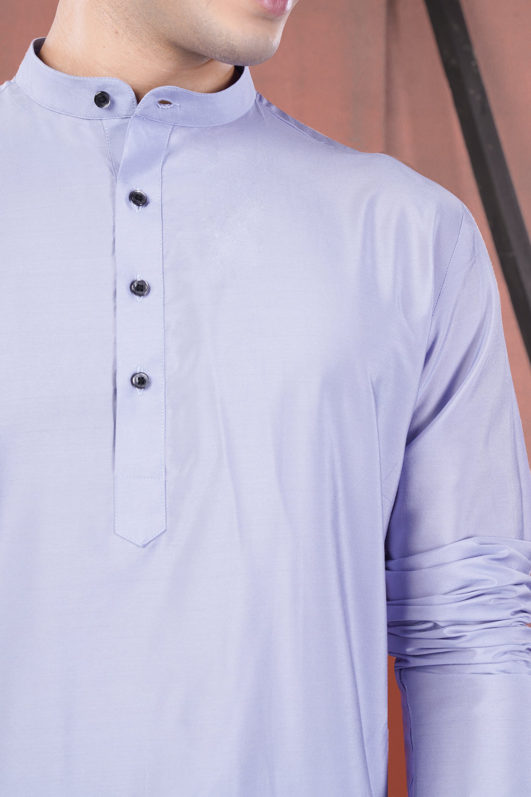 Heather Purple Subtle Sheen Viscose Kurta Set