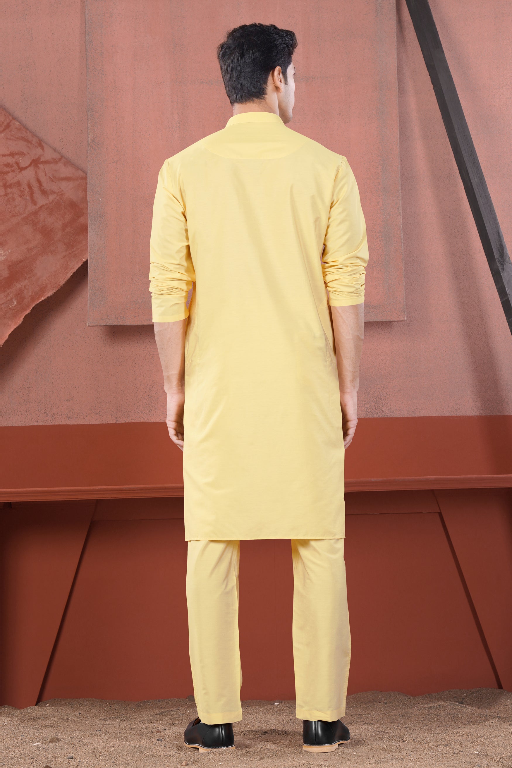 Hampton Yellow Subtle Sheen Viscose Kurta Set