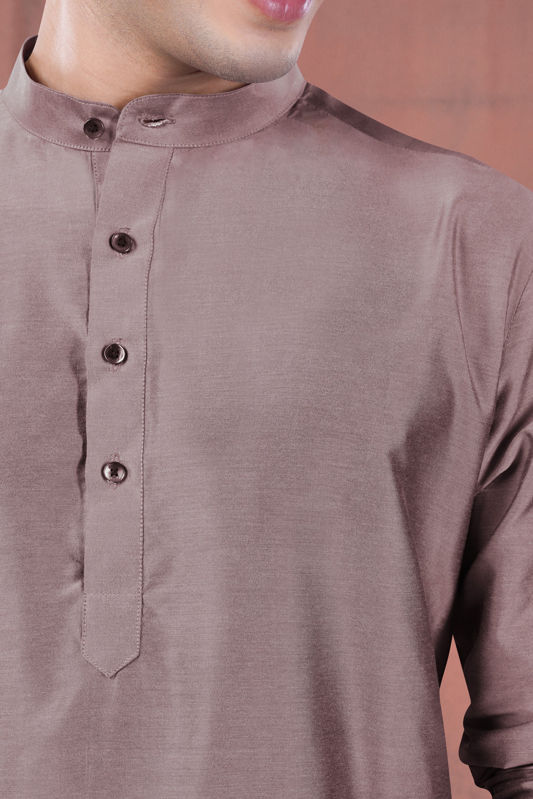 Cinereous Peach Subtle Sheen Viscose Kurta Set