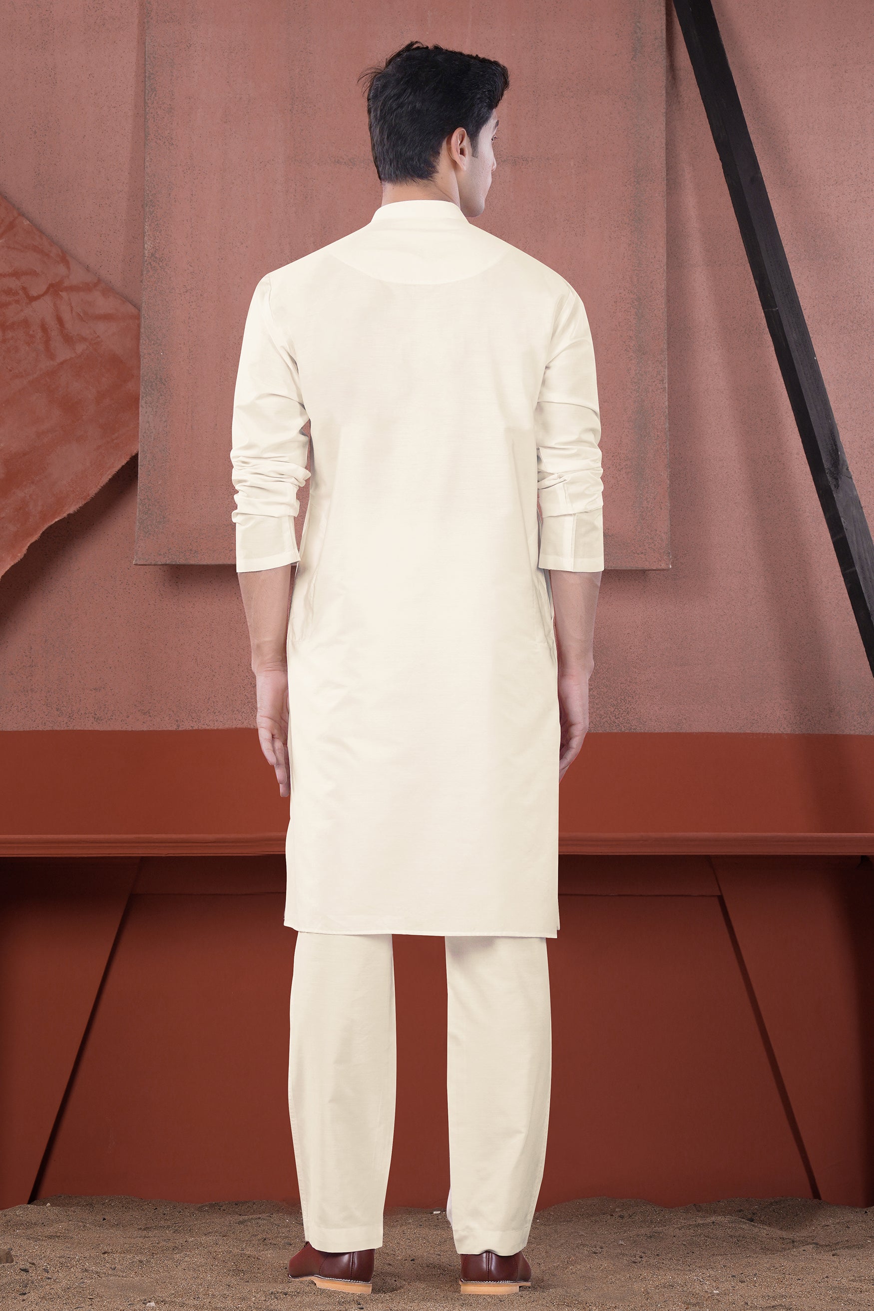 Janna Beige Subtle Sheen Viscose Kurta Set