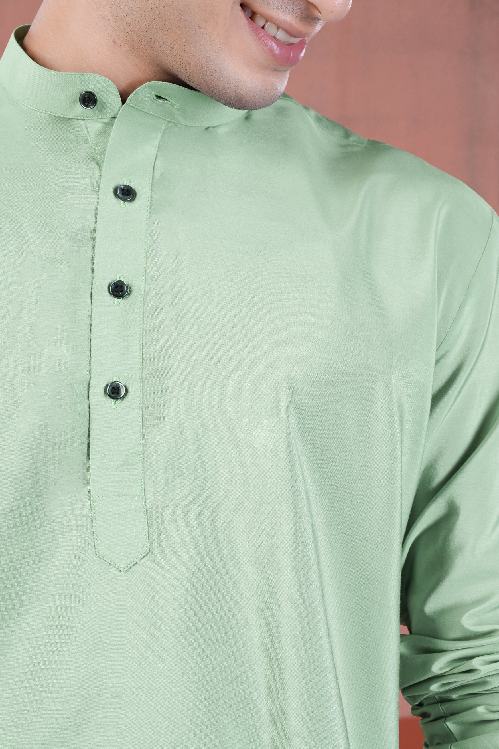 Sprout Green Subtle Sheen Viscose Kurta Set
