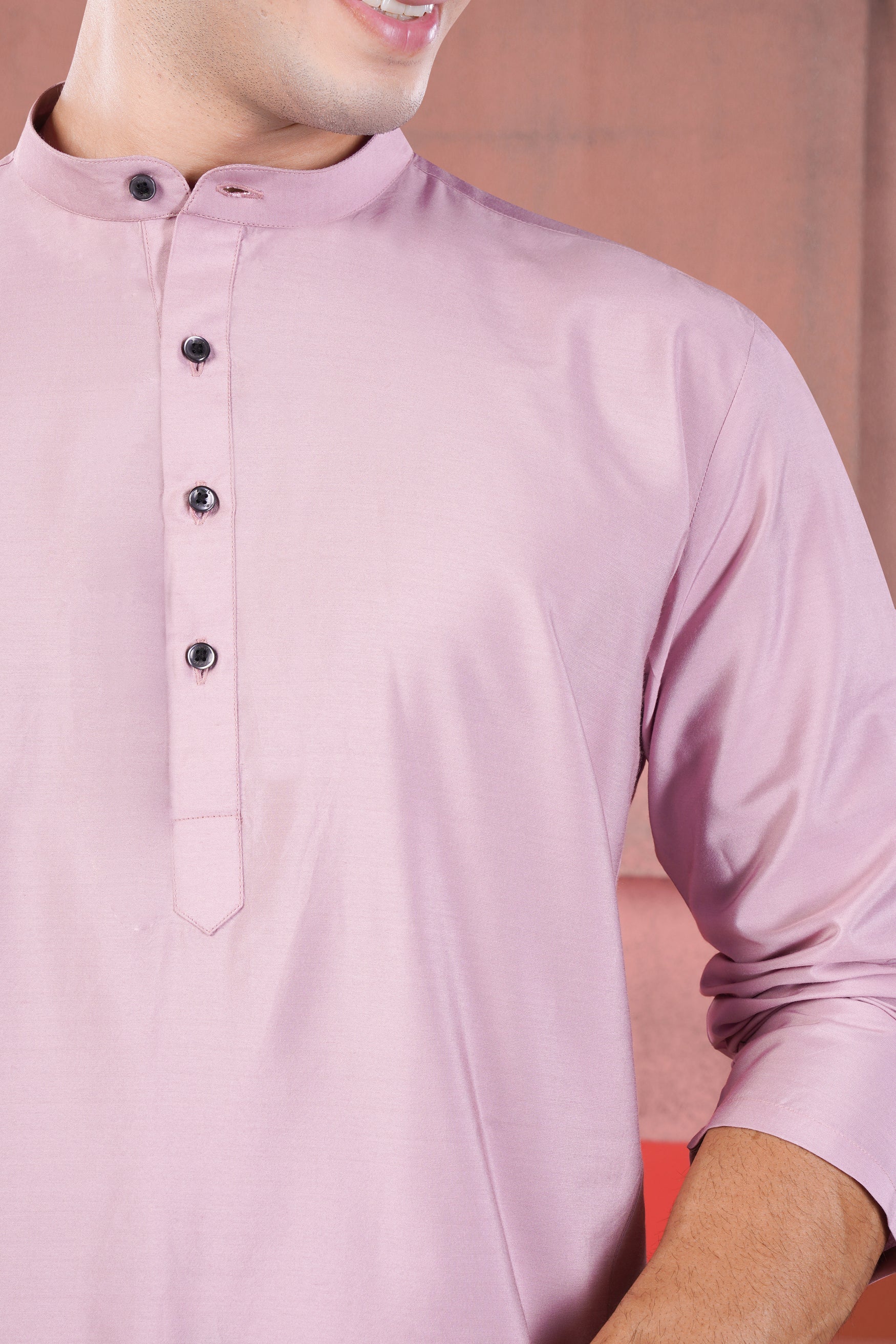 Melanie Pink Subtle Sheen Viscose Kurta Set