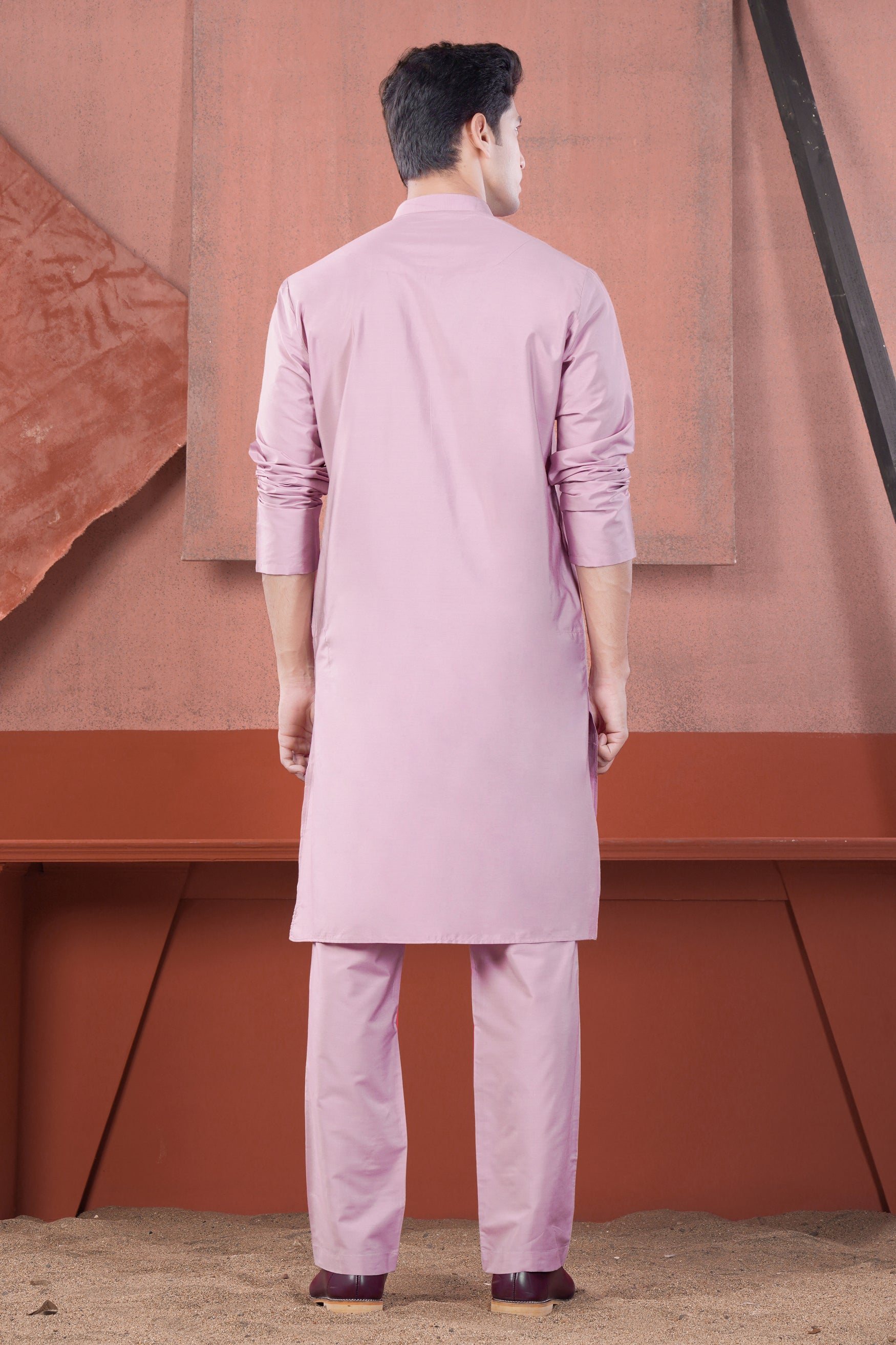 Melanie Pink Subtle Sheen Viscose Kurta Set