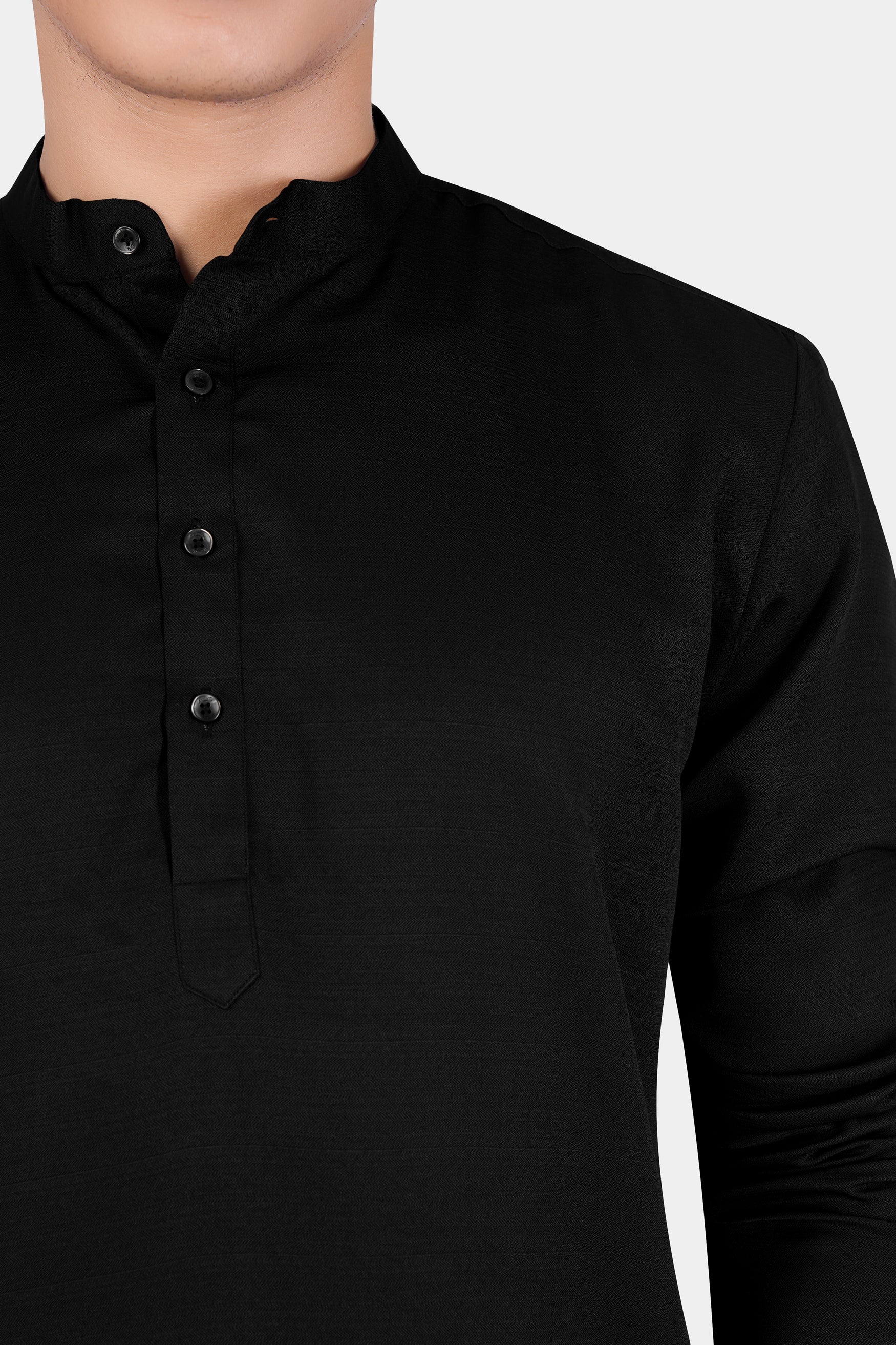 Jade Black Subtle Sheen Viscose Kurta Set