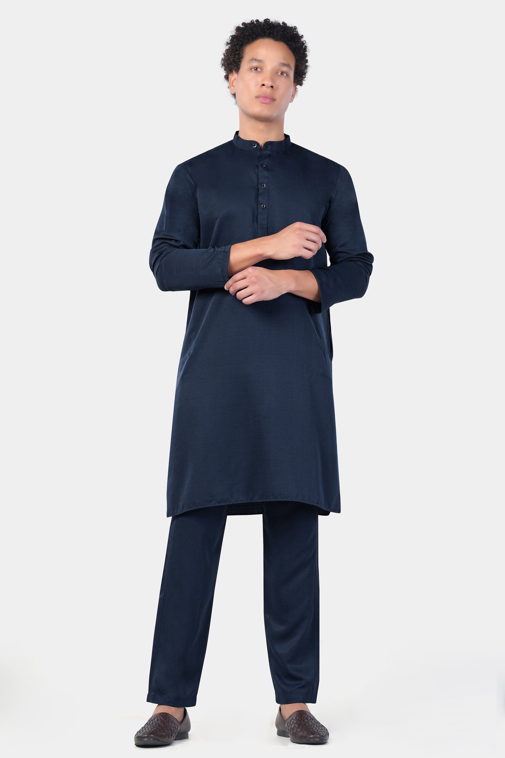 Mirage Blue Subtle Sheen Viscose Kurta Set