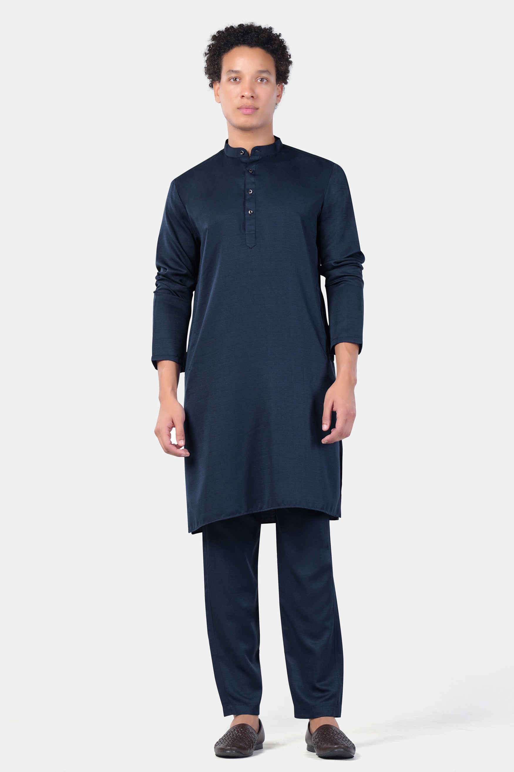Mirage Blue Subtle Sheen Viscose Kurta Set