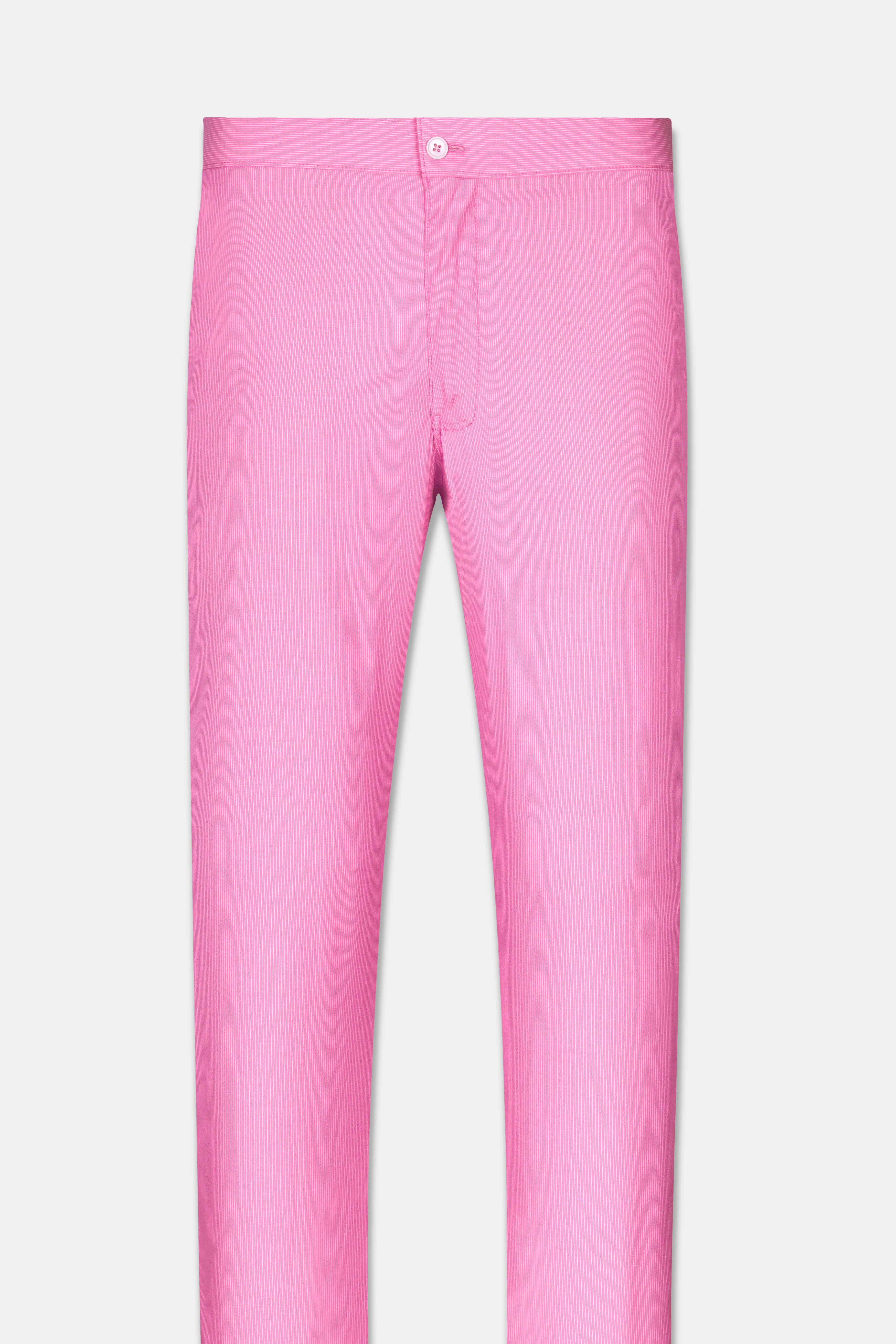 Bouquet Pink Pin Striped Poplin Giza Cotton Lounge Pant