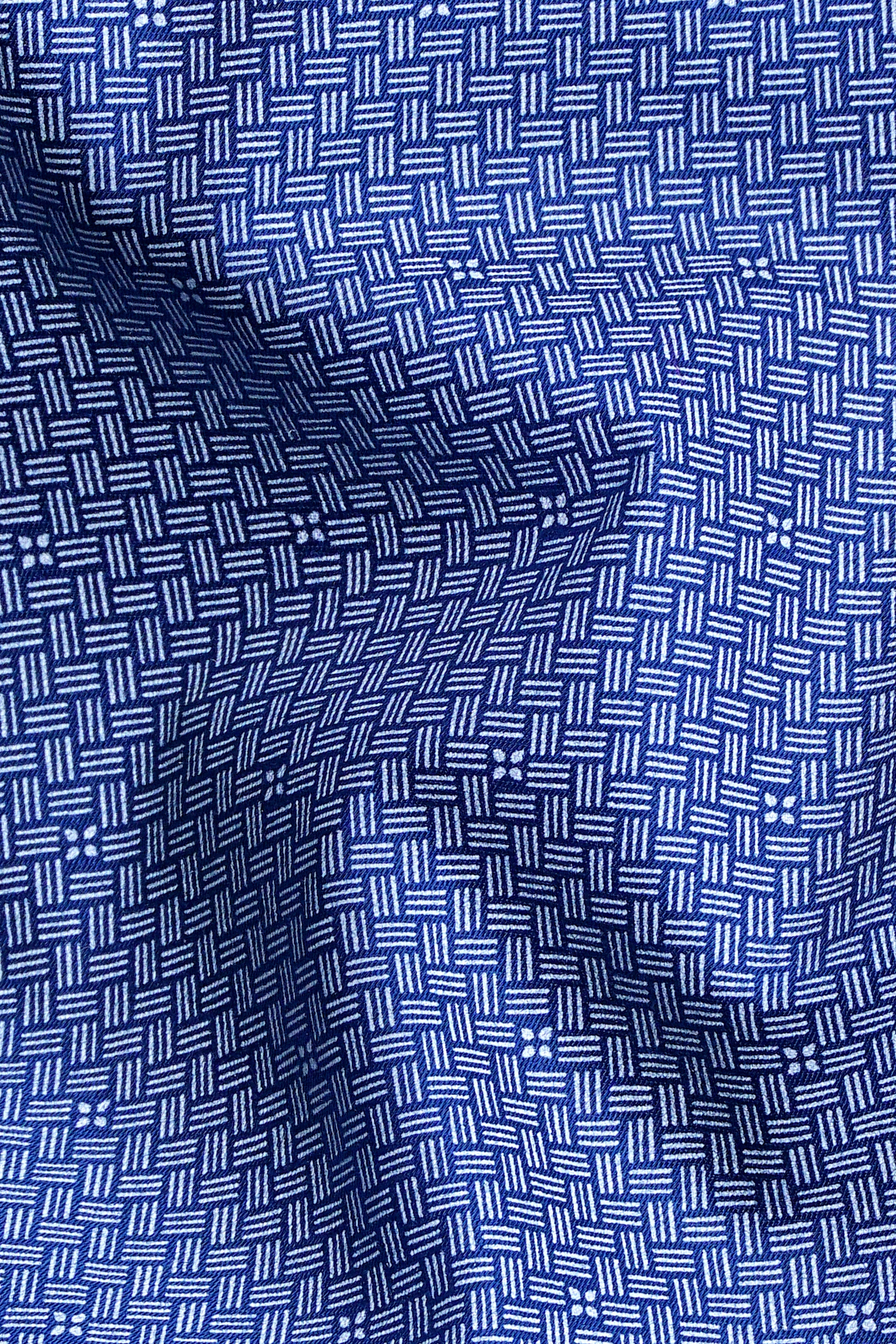 Tropaz Blue Textured Poplin Giza Cotton Lounge Pant